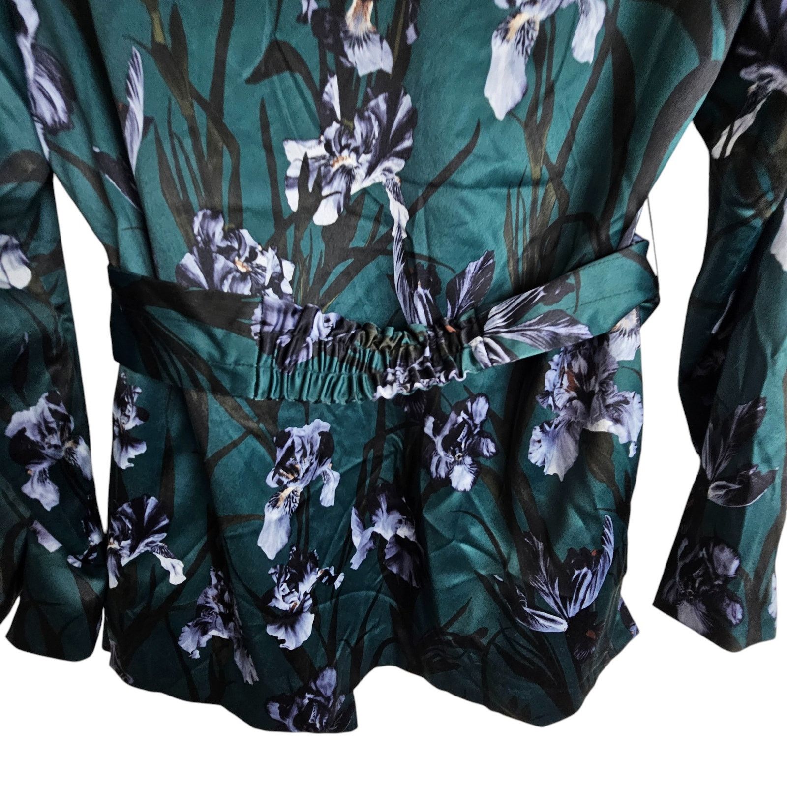 H&M H&M Womens Satin Floral Blazer Size 6 Belted Whimsigoth Size M / US 6-8 / IT 42-44 - 11 Thumbnail