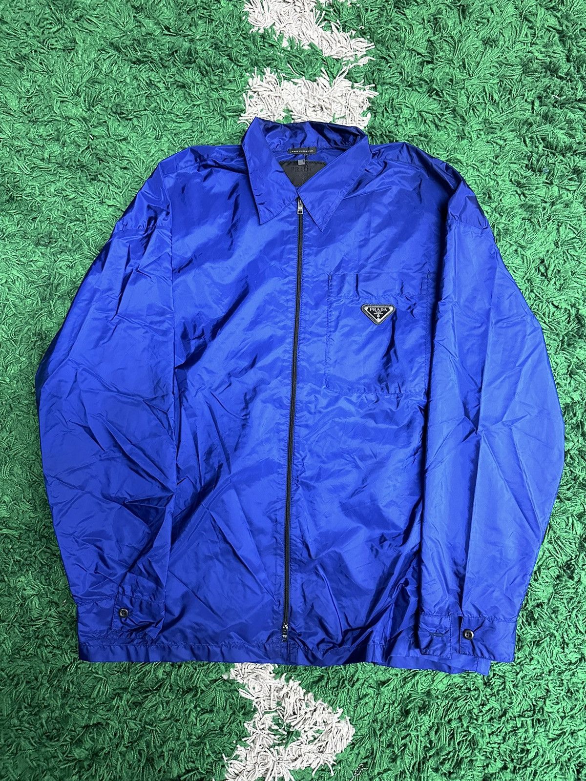 Pre-owned Prada Nylon Windbreaker In Blue