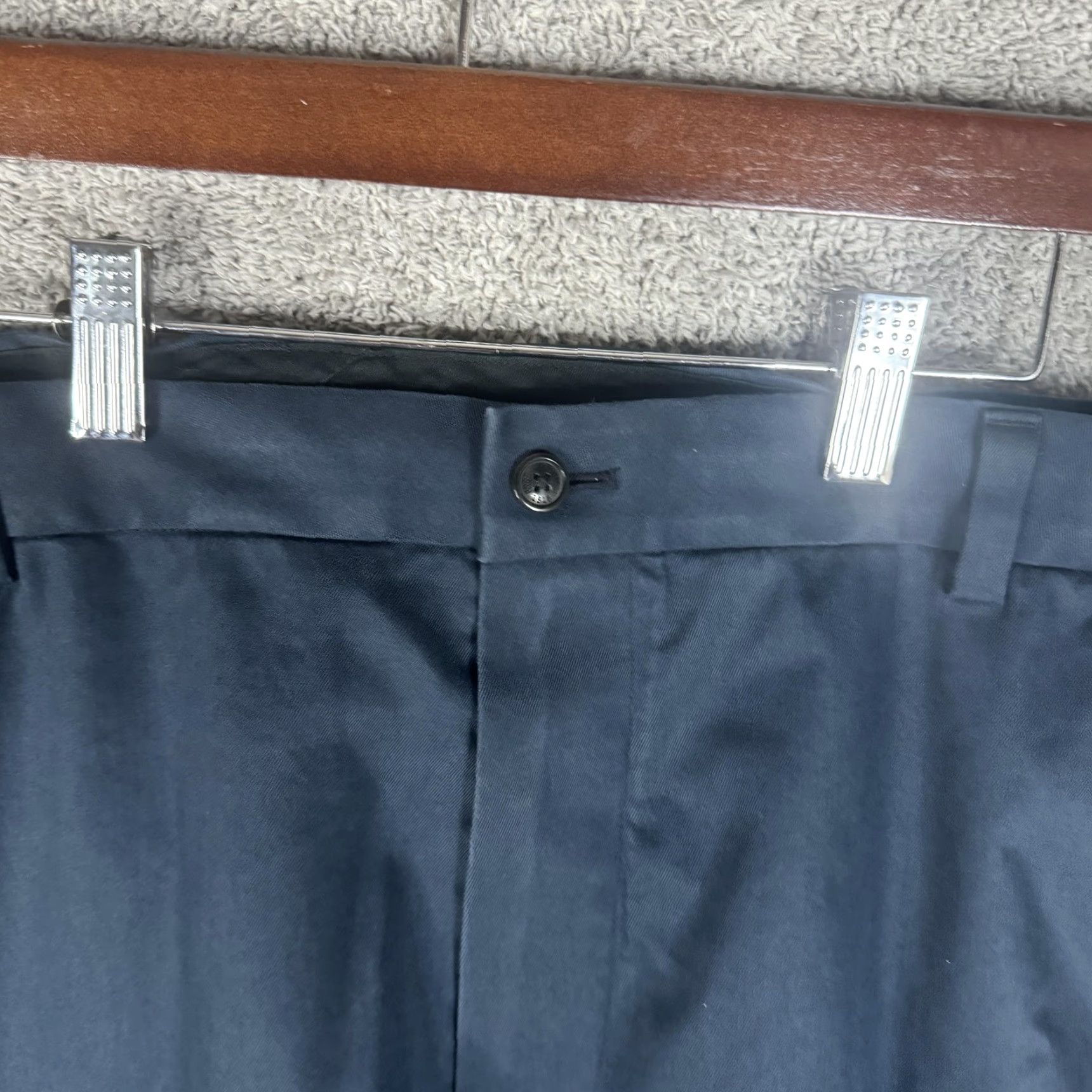 Brooks Brothers Brooks Brothers Clark Fit Advantage Chino Pants Mens 42x30 Navy Blue Stretch Cotton Spandex Flat Front Straight Leg Zip Front Pocketed Size US 42 / EU 58 - 4 Thumbnail