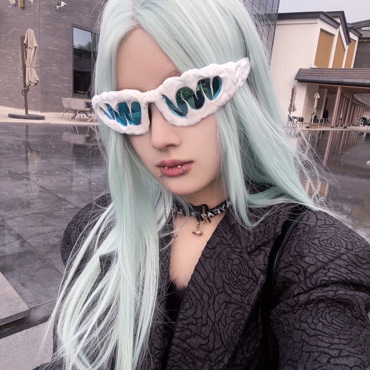 Electric Visual Hip-hop Street ins style custom avant-garde sunglasses Size ONE SIZE - 2 Thumbnail