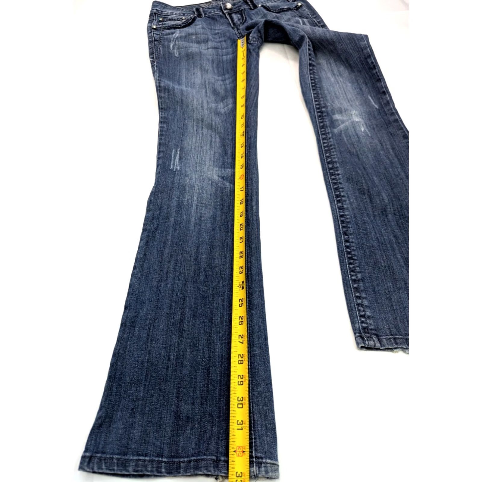 Grace in LA Grace In LA Jeans Bootcut Women's 30x33 Blue Distressed Denim 5-Pocket Regular XS? Size 30" / US 8 / IT 44 - 3 Thumbnail