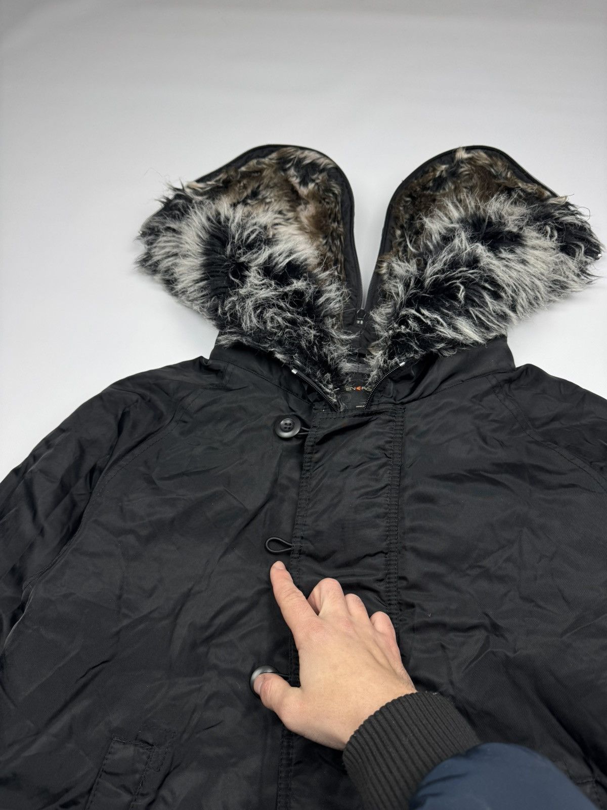 If Six Was Nine Vintage Diesel Style Faux Fur Aviator Bomber Jacket Size US M / EU 48-50 / 2 - 5 Thumbnail
