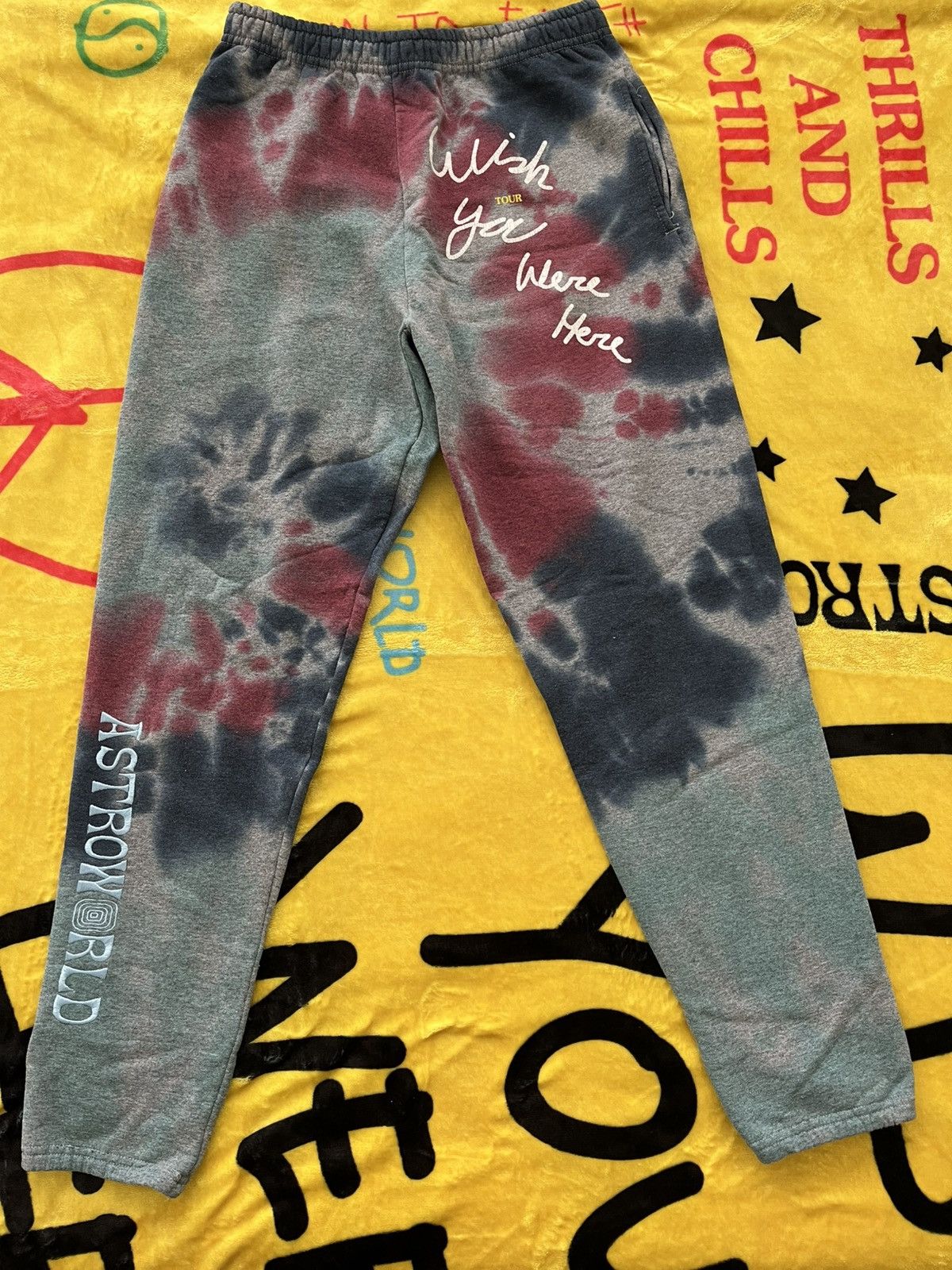 Travis Scott Astroworld tie-dye sweatpants Size US 26 / EU 42 - 1 Thumbnail