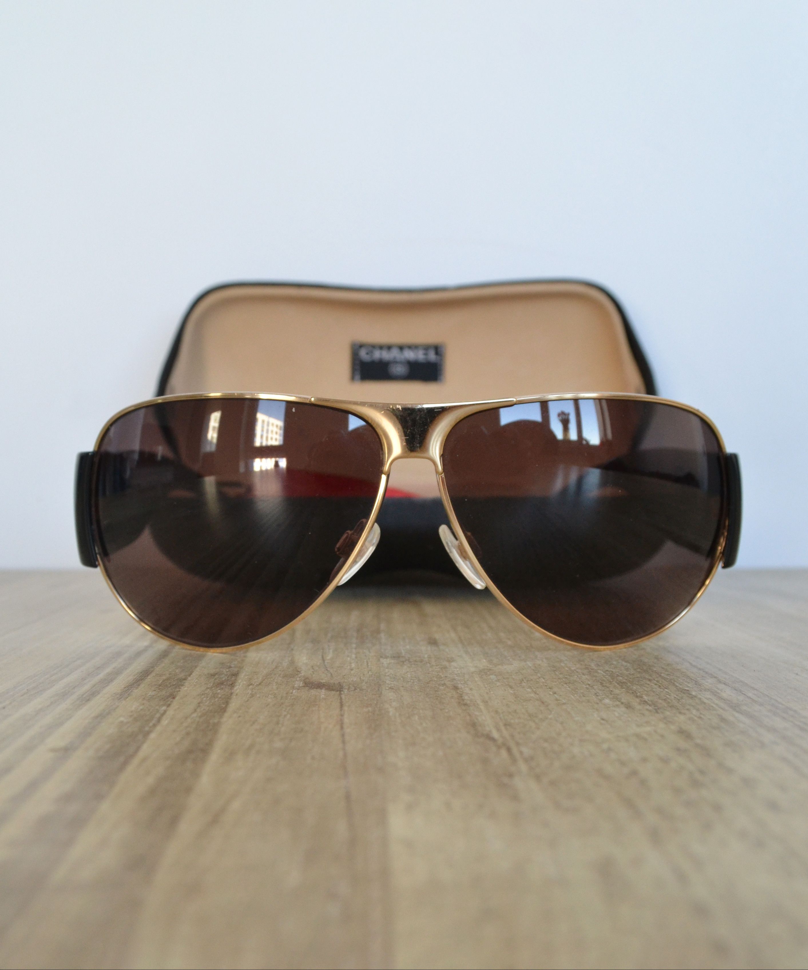 Chanel CHANEL Sunglasses Logo Black CC Glasses 4153 Aviator Gold Size ONE SIZE - 2 Thumbnail