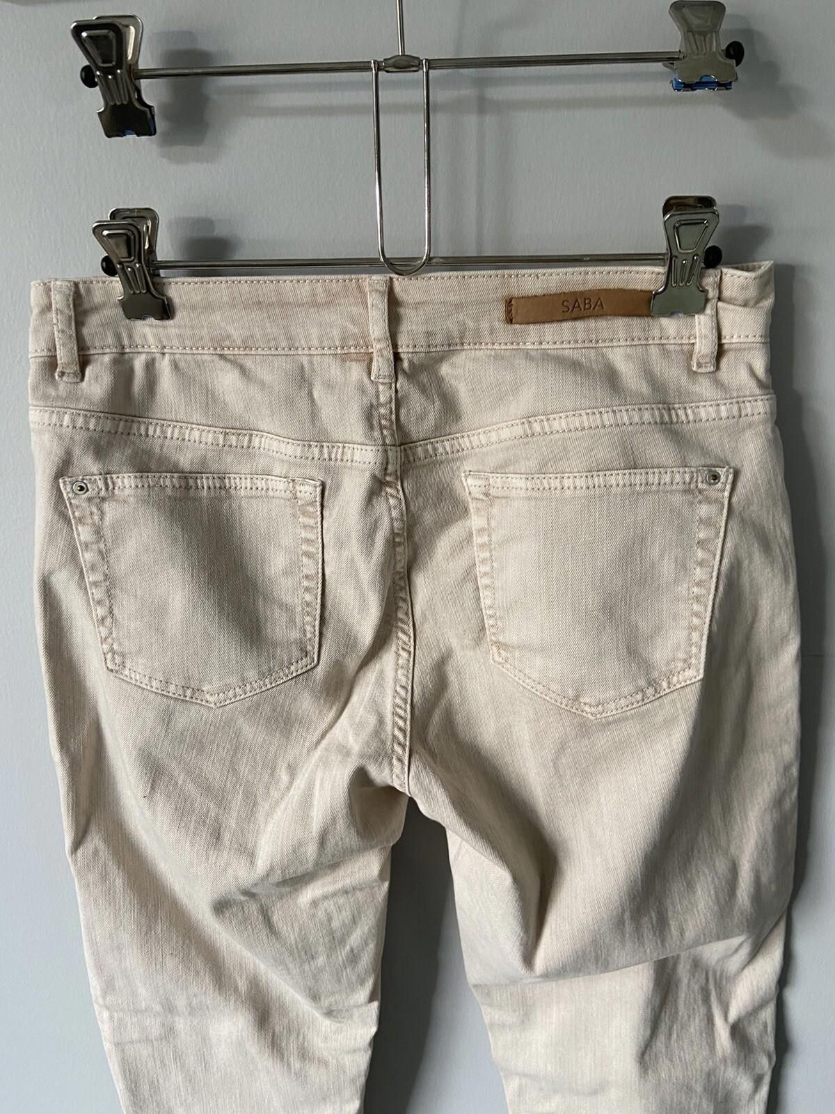 Saba SABA Regular Fit Straight Jeans Mid Rise Cream-Sz 29/11 US 7 Size 29" - 5 Thumbnail