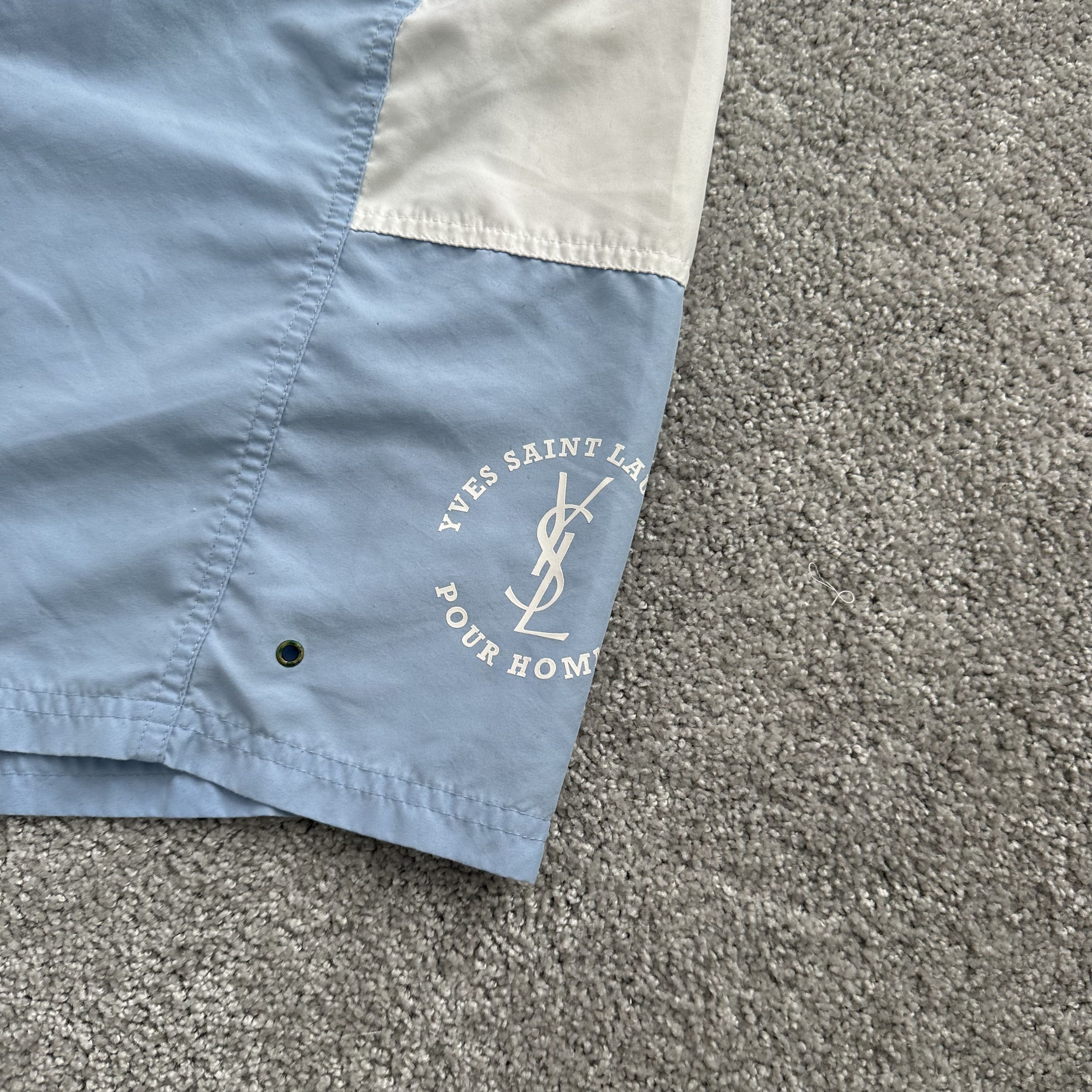 Vintage Ysl Pour Homme Yves Saint LaurentNylon beach Blue Shorts Size US 38 / EU 54 - 2 Thumbnail