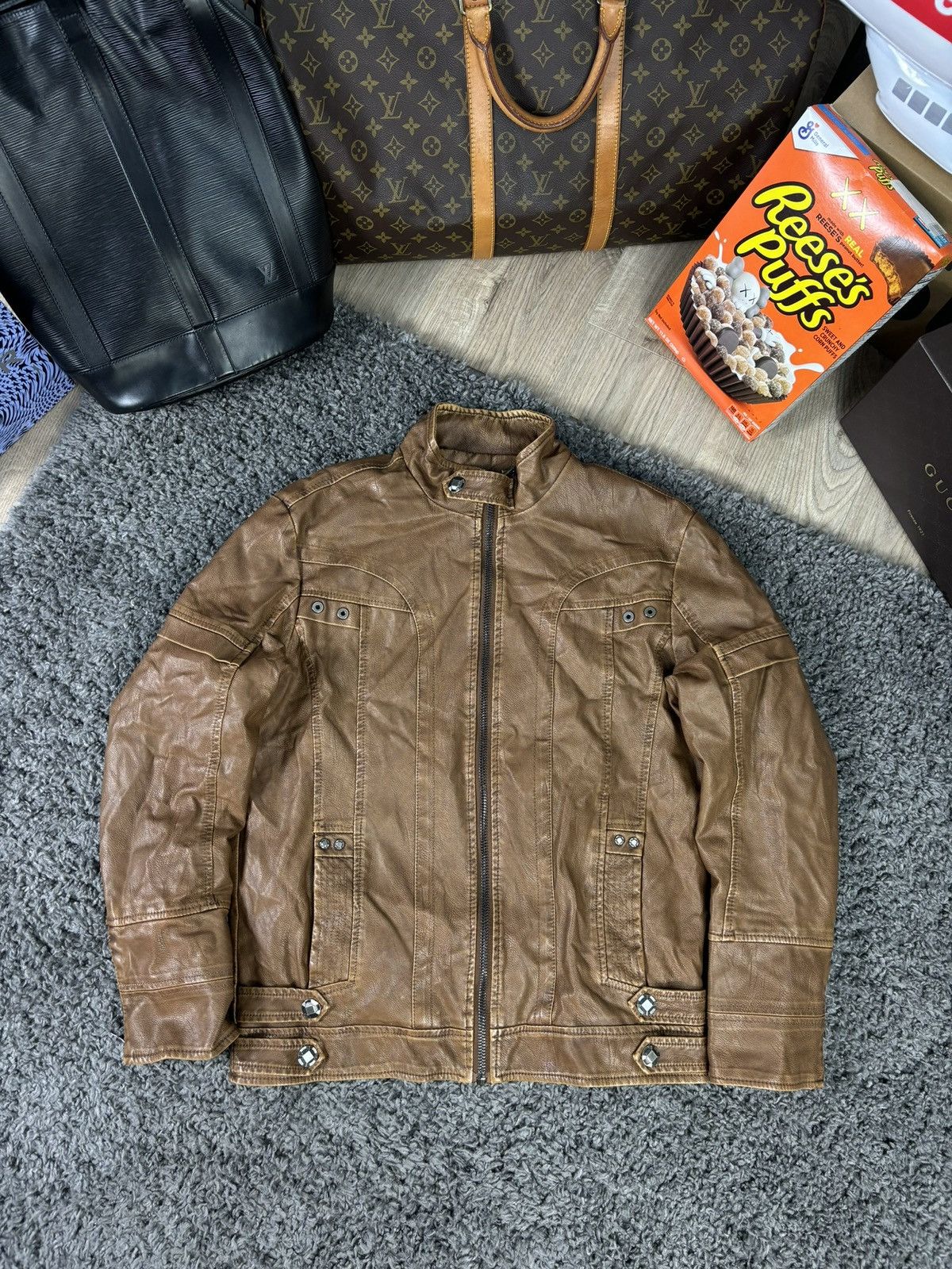 Vintage Vintage Y2K Leather Jacket 2000s Avant Garde Size US L / EU 52-54 / 3 - 1 Thumbnail