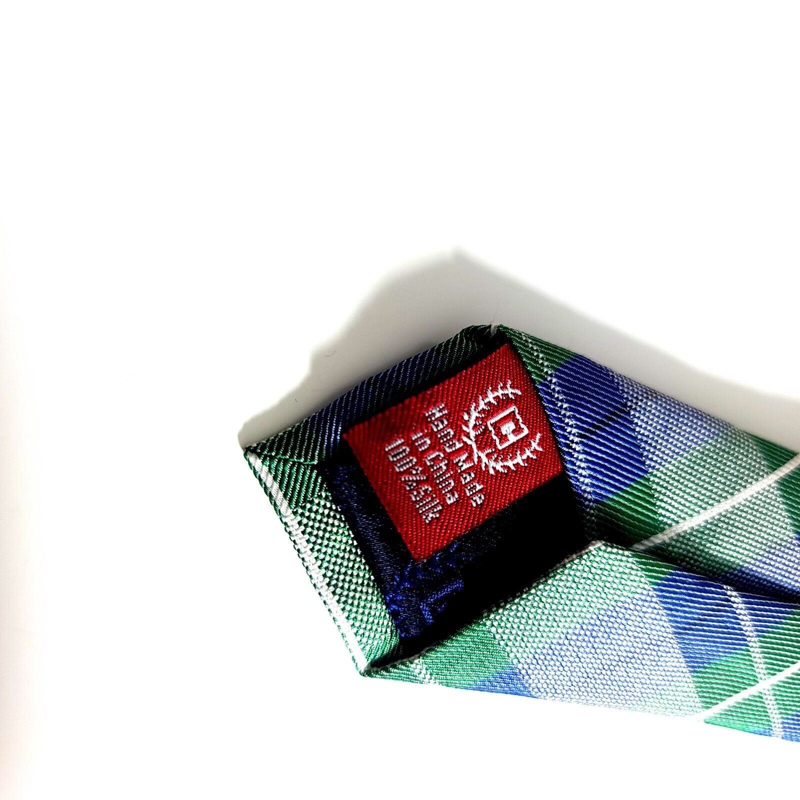 Chaps Chaps Green Blue Woven Plaid Silk Tie Size ONE SIZE - 4 Thumbnail