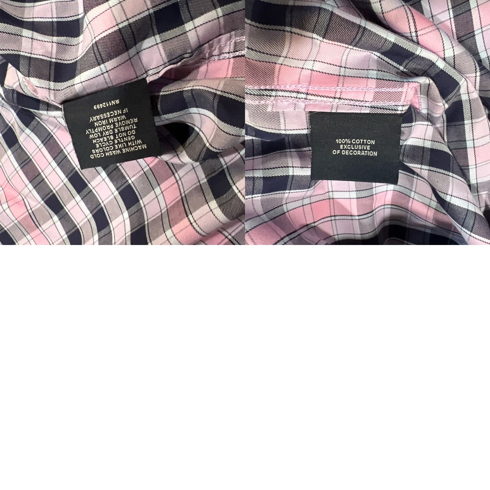 Tailorbyrd Tailorbyrd Shirt Men XXL Button-Down Long Sleeve Plaid Pink Black Check Size US XL / EU 56 / 4 - 8 Thumbnail
