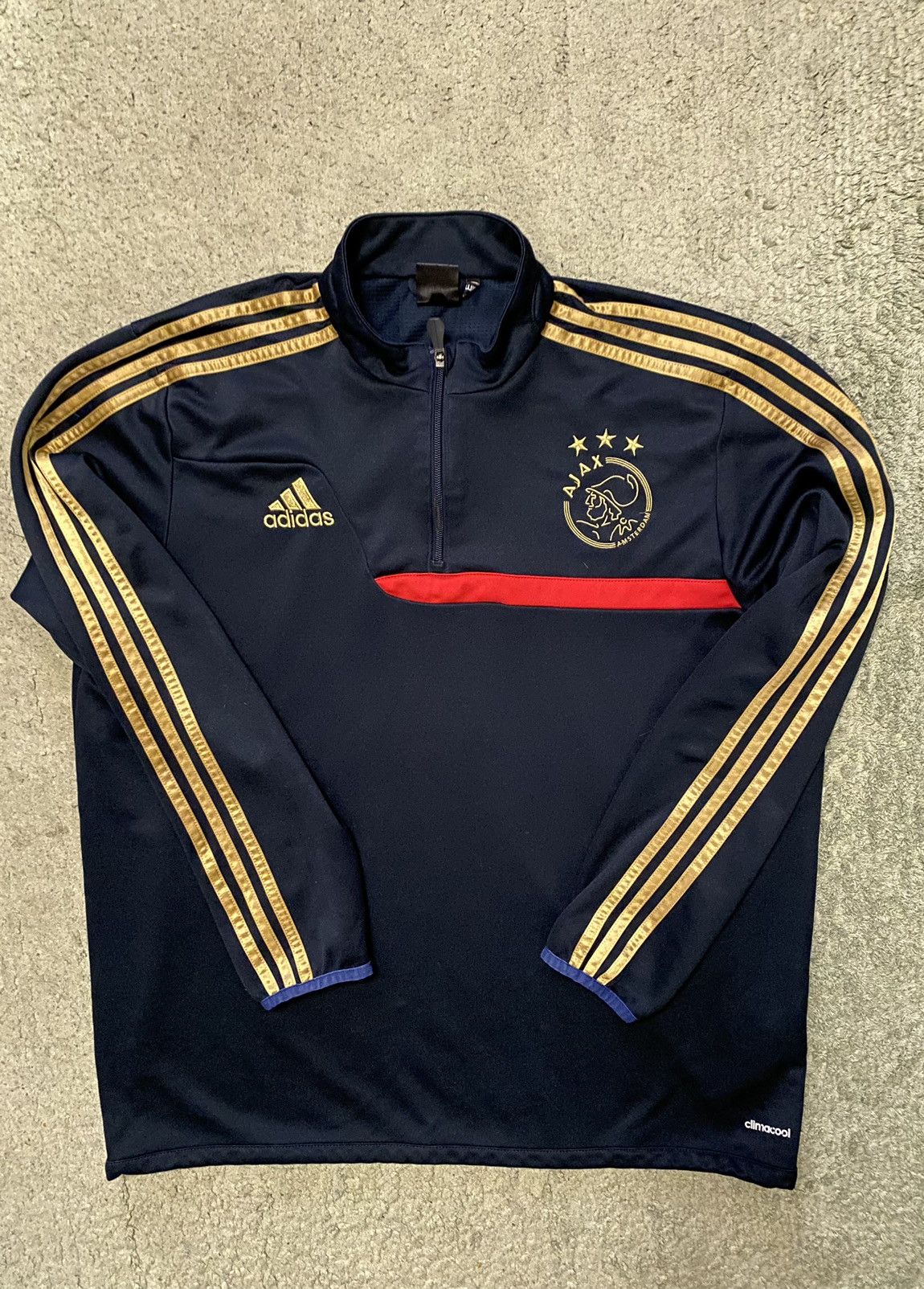 Adidas × Vintage Adidas AJAX Gold Training Top 2013 sweatshirt Blokecore Y2k Size US XL / EU 56 / 4 - 1 Thumbnail