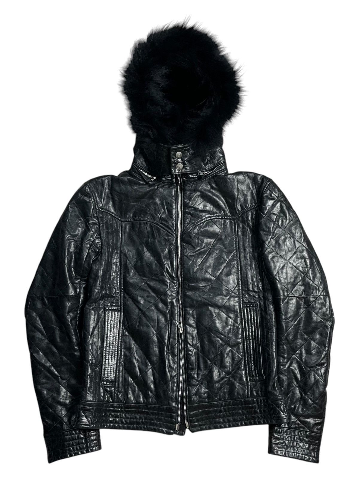 Tornado Mart 2000s Tornado Mart - Vkei Style Fur Hoodie Leather Jacket Size US M / EU 48-50 / 2 - 3 Thumbnail