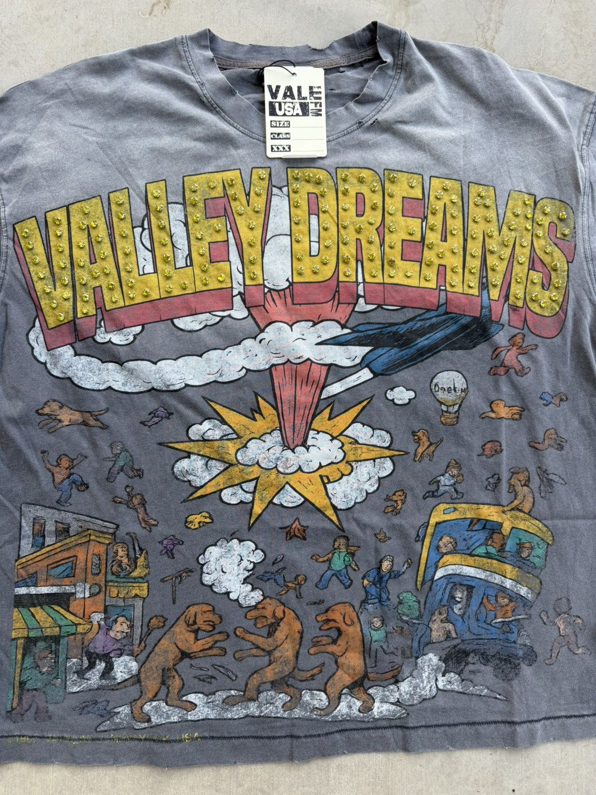 Vale Vale Forever Faded Chaos Bling Tee – Gray – Authentic Large Size US L / EU 52-54 / 3 - 5 Thumbnail