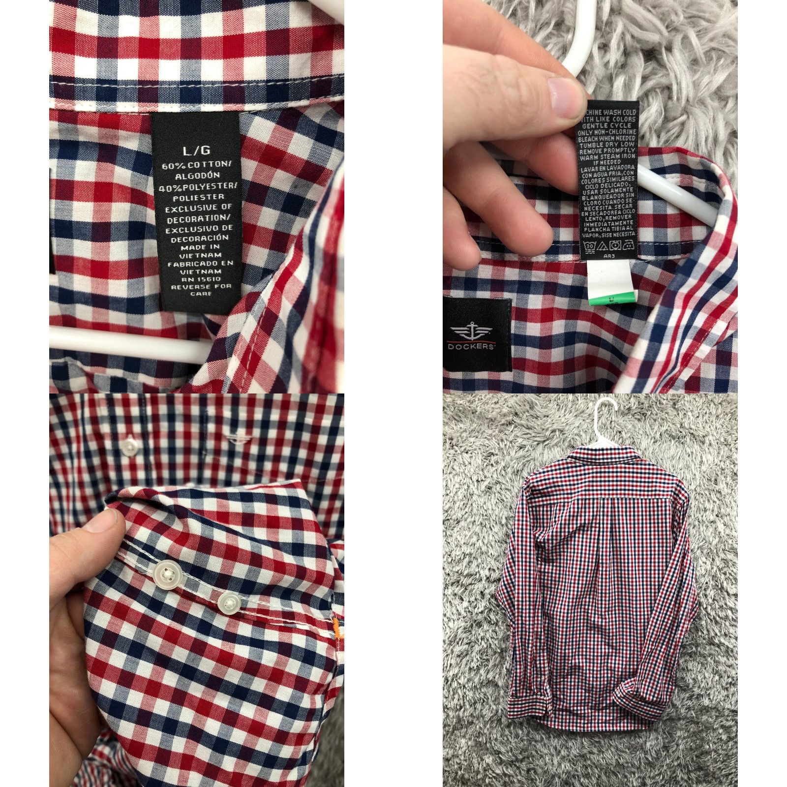 Dockers Dockers Shirt Mens L Multicolor Striped Button Down Collar Long Sleeve Size US L / EU 52-54 / 3 - 8 Thumbnail