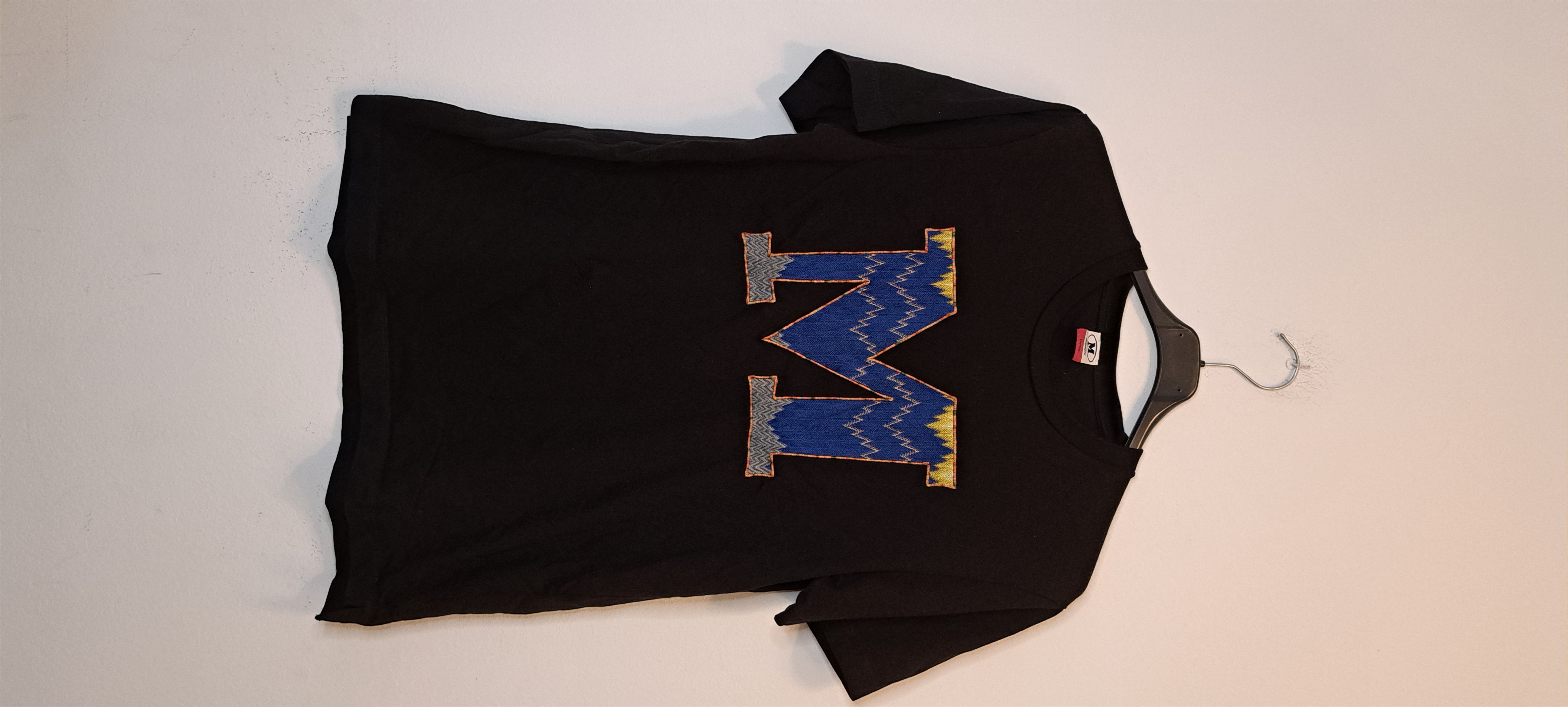 image of Missoni Cotton T-Shirt With Embroidered Big Logo in Black, Men's (Size Small)