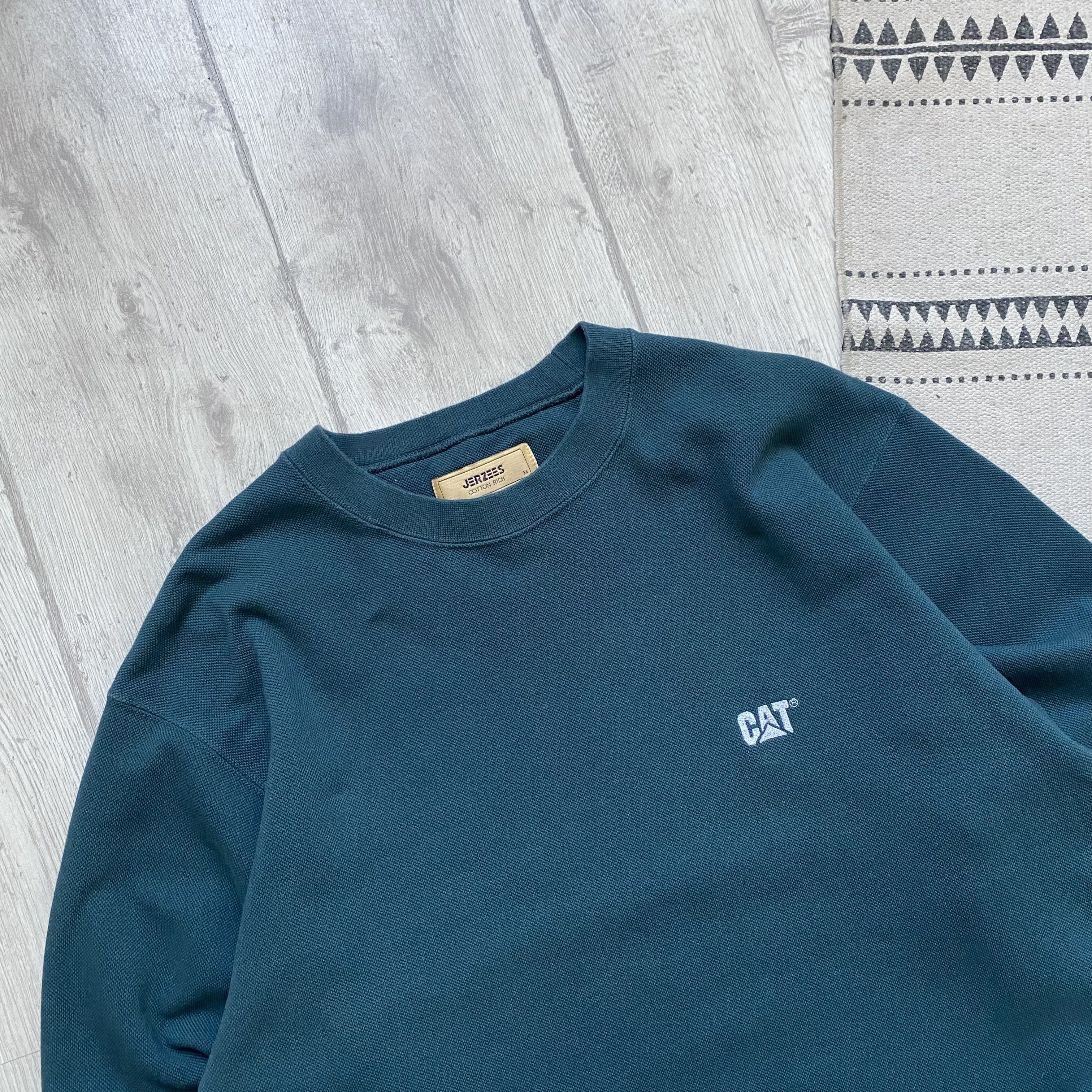 Caterpillar 🚜 Vintage 90s Caterpillar CAT heavy Longsleeve Sweatshirt Size US M / EU 48-50 / 2 - 2 Thumbnail