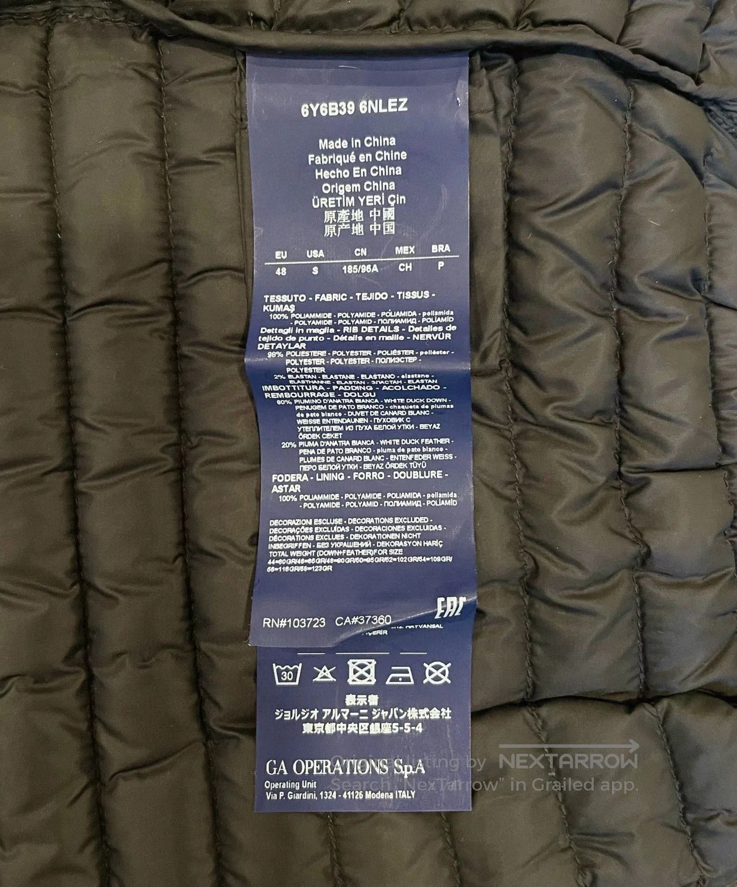 Emporio Armani black lightweight Armani down jacket size 48. Size US M / EU 48-50 / 2 - 6 Thumbnail