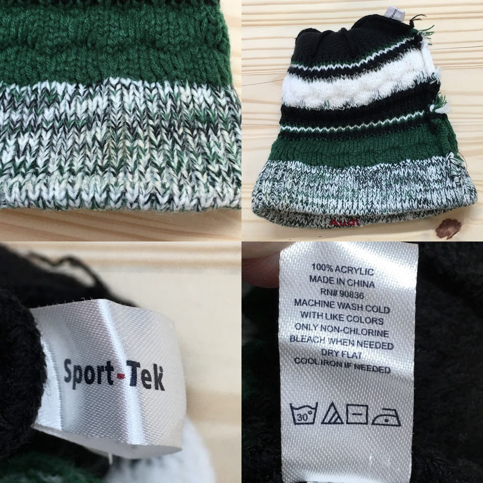Vintage Minnesota Wild Sport Tek Pompom Beanie Hat Mens Green OS Embroidered Logo Knit Size ONE SIZE - 8 Thumbnail