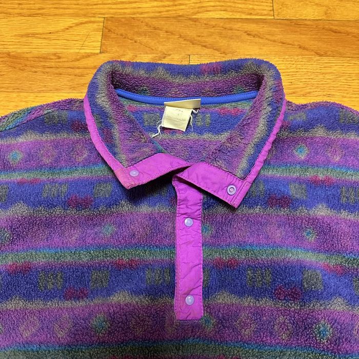 Vintage 90s L.L. Bean Purple Aztec Tribal Patterned 1/4 Snap Fleece ...