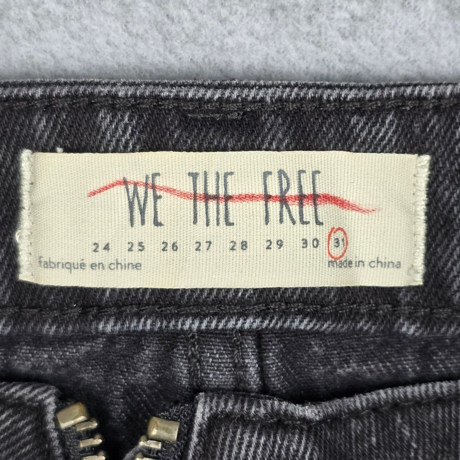 Free People We The Free 31 Black Denim Zip-It-Up Mini Skirt Size 31" - 3 Thumbnail