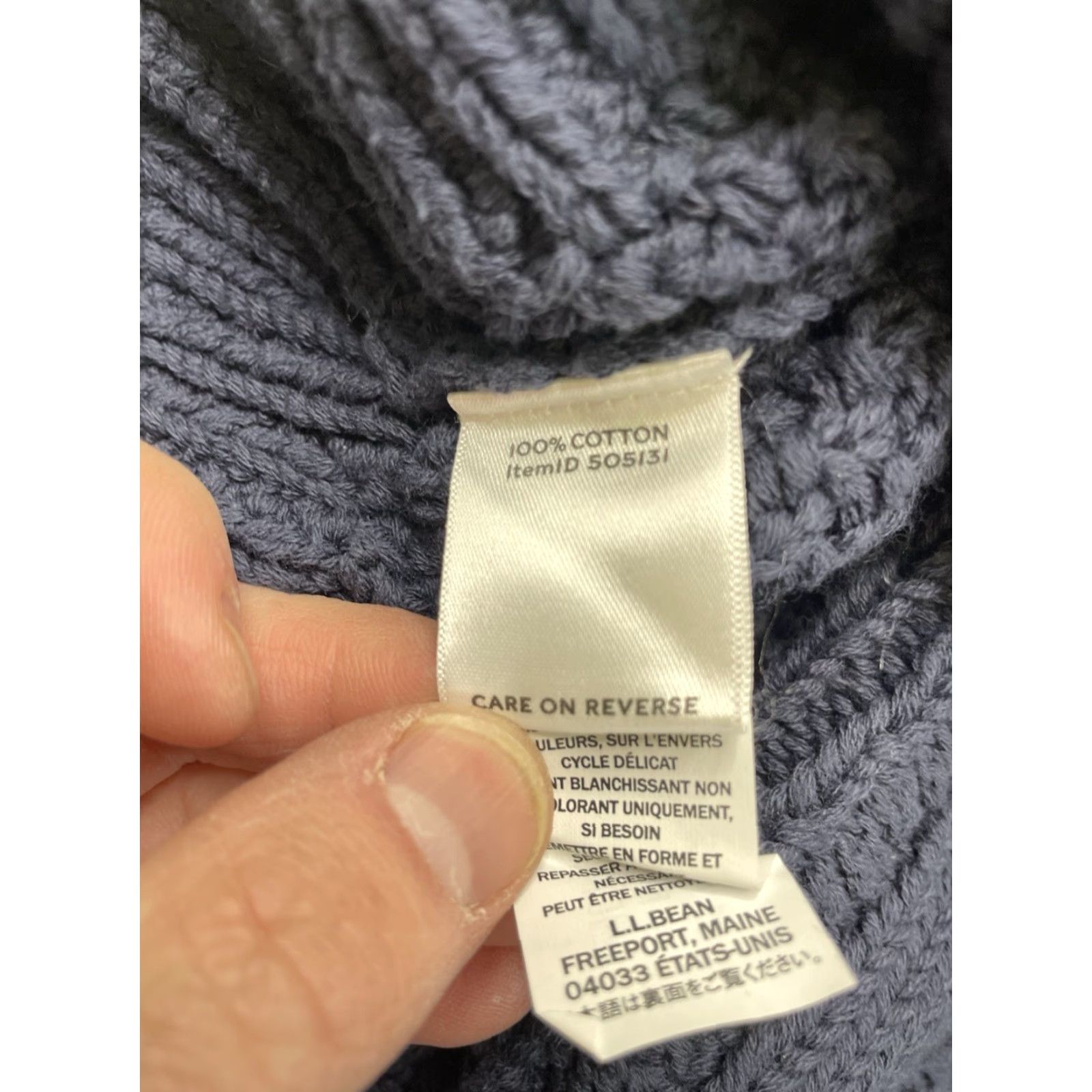 Vintage LL Bean Signature Womens Fisherman Sweater Large V Neck Navy Blue Preppy Size L / US 10 / IT 46 - 7 Thumbnail
