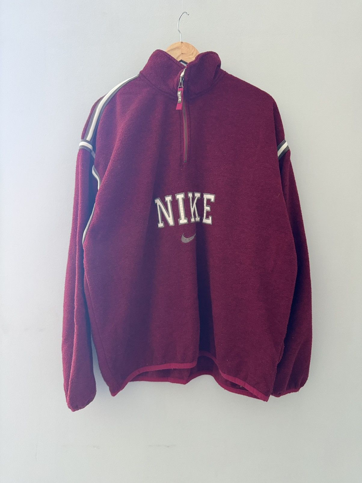 Vintage Nike fleece pullover embroidered logo baggy fit 90s