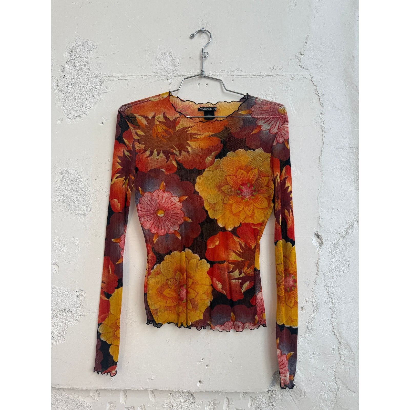 Vivienne Tam Vintage Vivienne Tam Floral Print Long Sleeve Mesh Top Size XS / US 0-2 / IT 36-38 - 1 Thumbnail