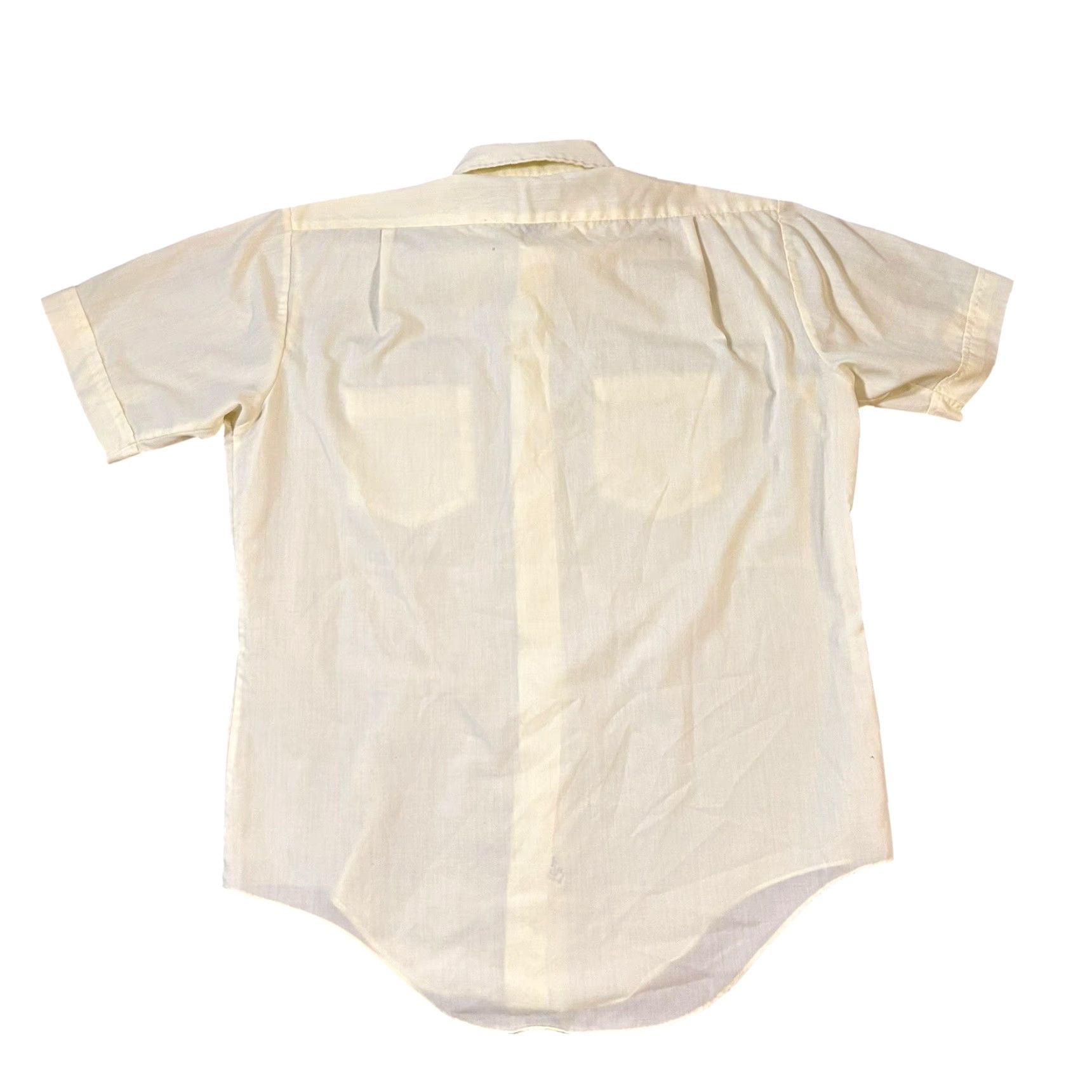 Vintage True Vintage 70s Envoy Shirt Sheer Dagger Collar Disco 1970s Solid Yellow Medium Size US M / EU 48-50 / 2 - 4 Thumbnail