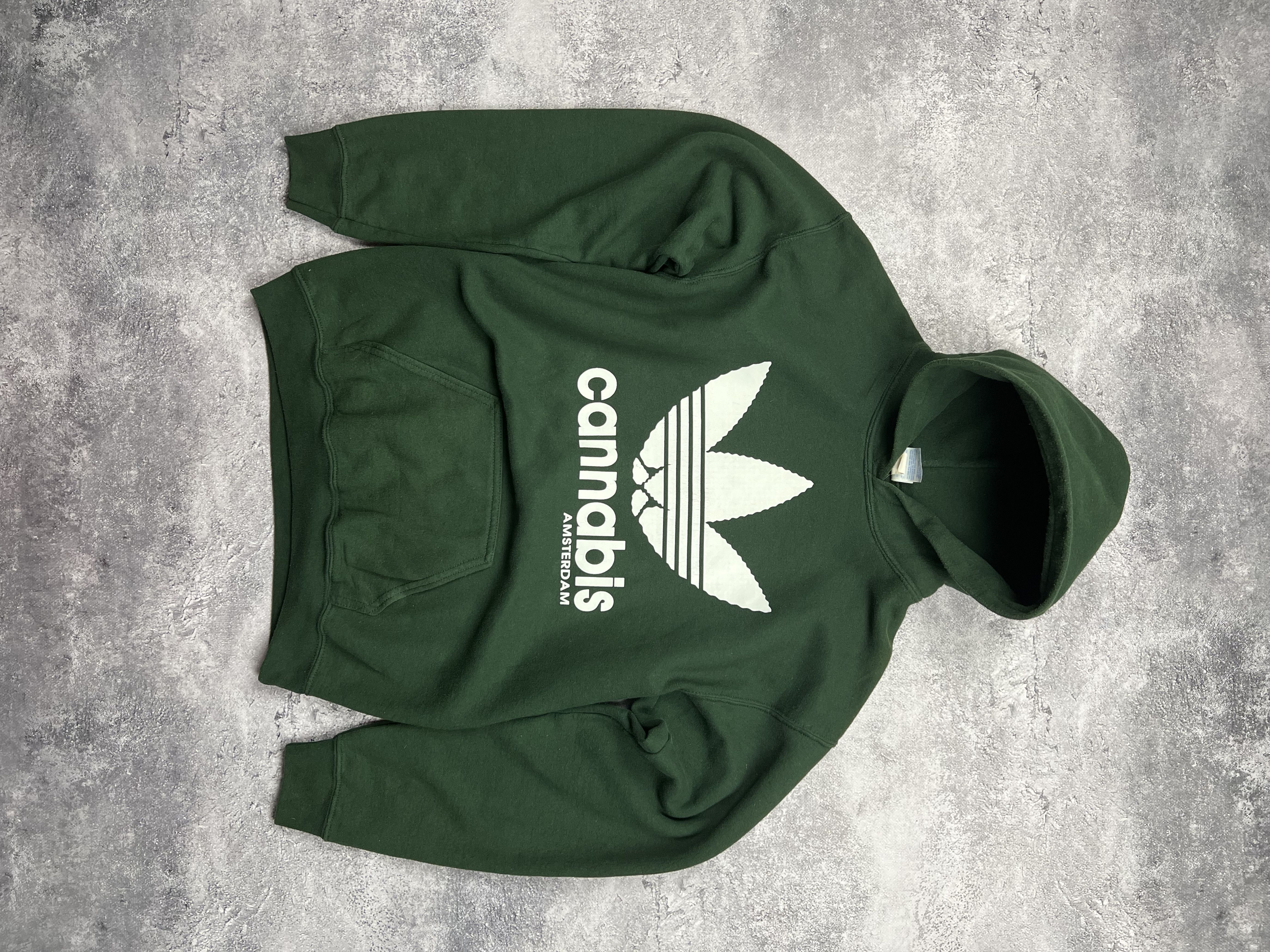Vintage Cannabis Humour Adidas Hoodie 90s