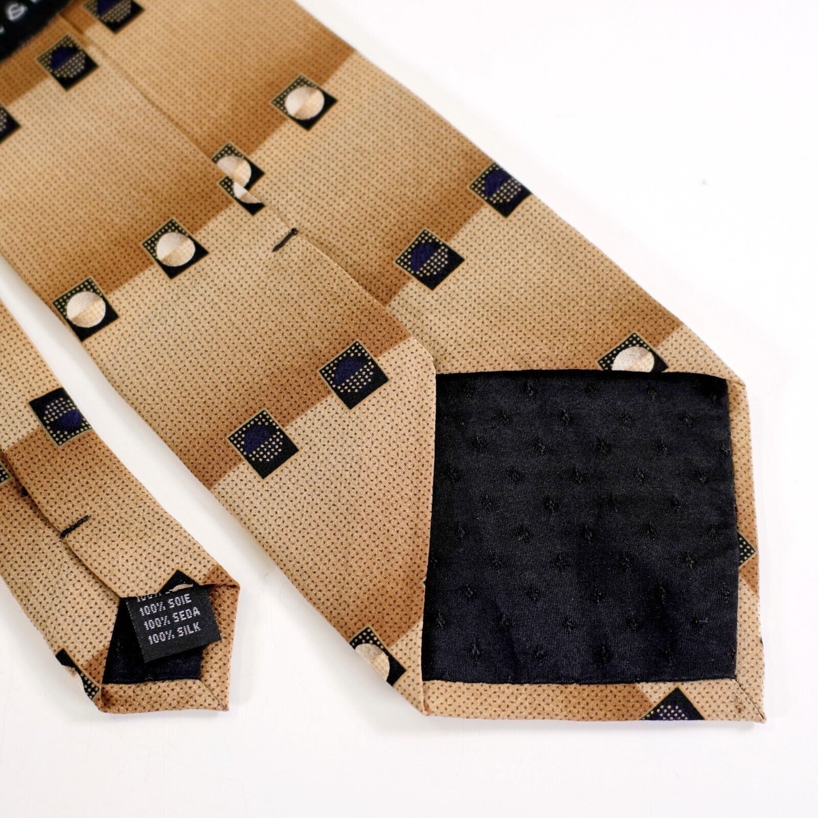 Croft & Barrow Croft & Barrow Golden Tan Abstract Print Wide Silk Tie Size ONE SIZE - 5 Thumbnail
