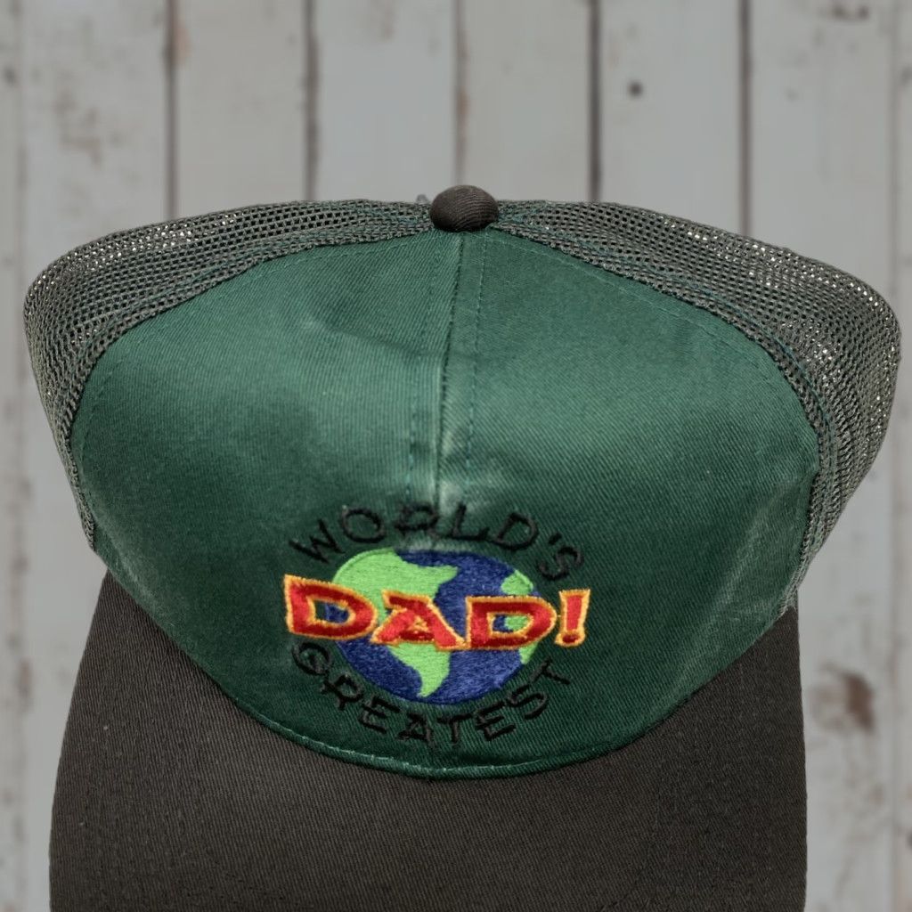 Vintage VINTAGE Youngan Trucker Hat Green Greatest Dad in the World Adult Size Adjustable Men Hat Fathers Day Dad Sports Casual Size ONE SIZE - 1 Thumbnail