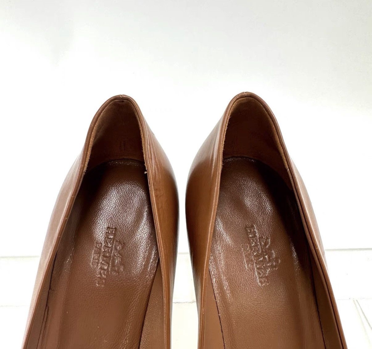 Hermes Hermes Khaki H-Buckle Pointed Toe Heels K12 Size US 7.5 / IT 37.5 - 3 Thumbnail