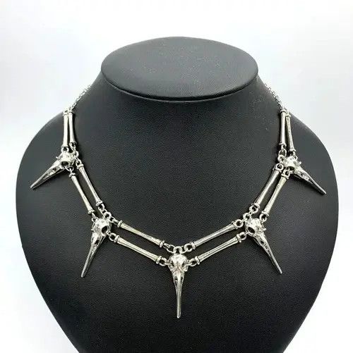 Jewelry Bird Skull, Chocker Necklace Size ONE SIZE - 4 Thumbnail
