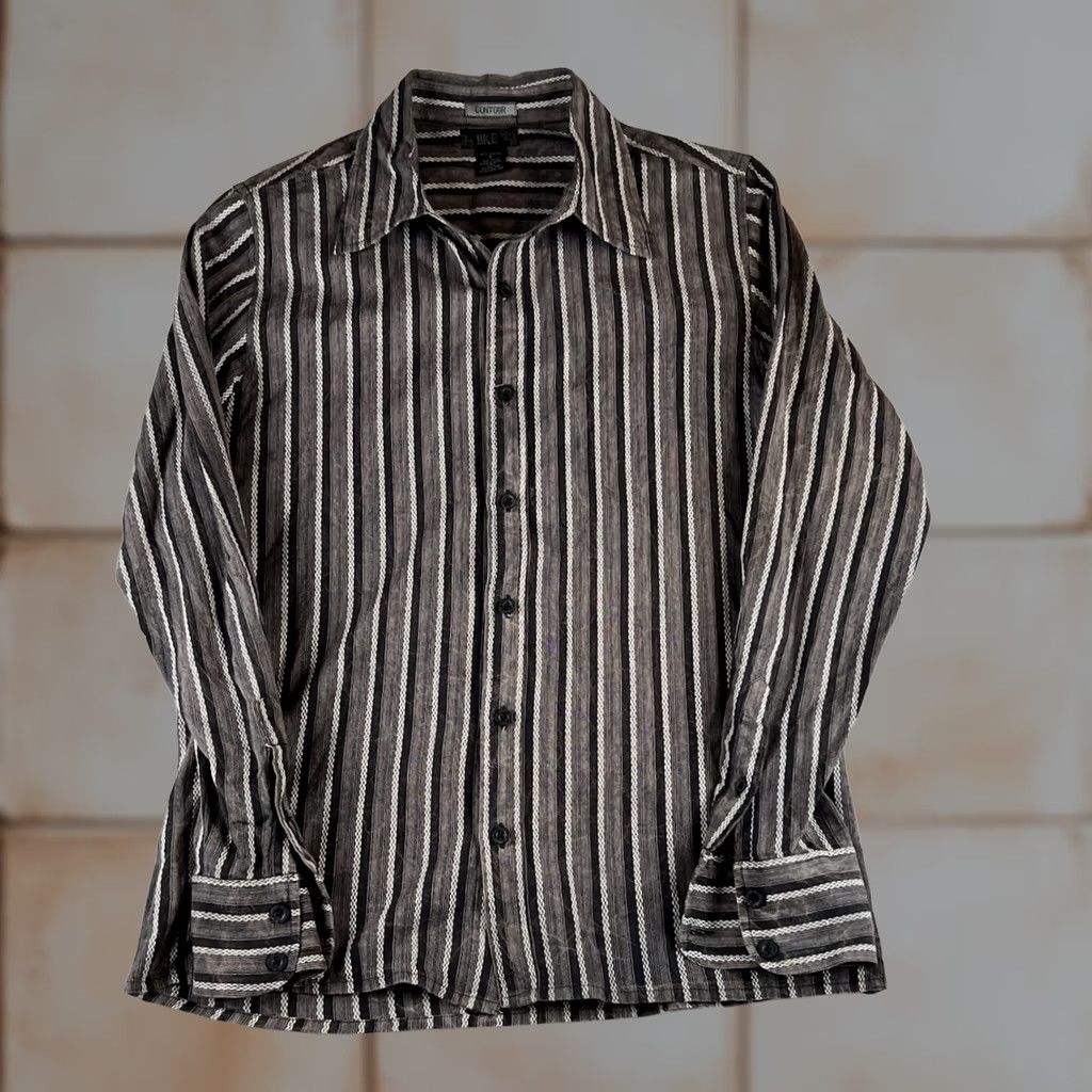 BKE BKE buckle Button-Down Contour Shirt Mens S Black Gray Striped Preppy Shirt Mens S Black Gray Striped Preppy Size US S / EU 44-46 / 1 - 1 Thumbnail