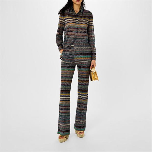 Missoni o1g2r1mq1124 Chevron Trouser in Dark Multicolor Size 28" / US 6 / IT 42 - 4 Thumbnail