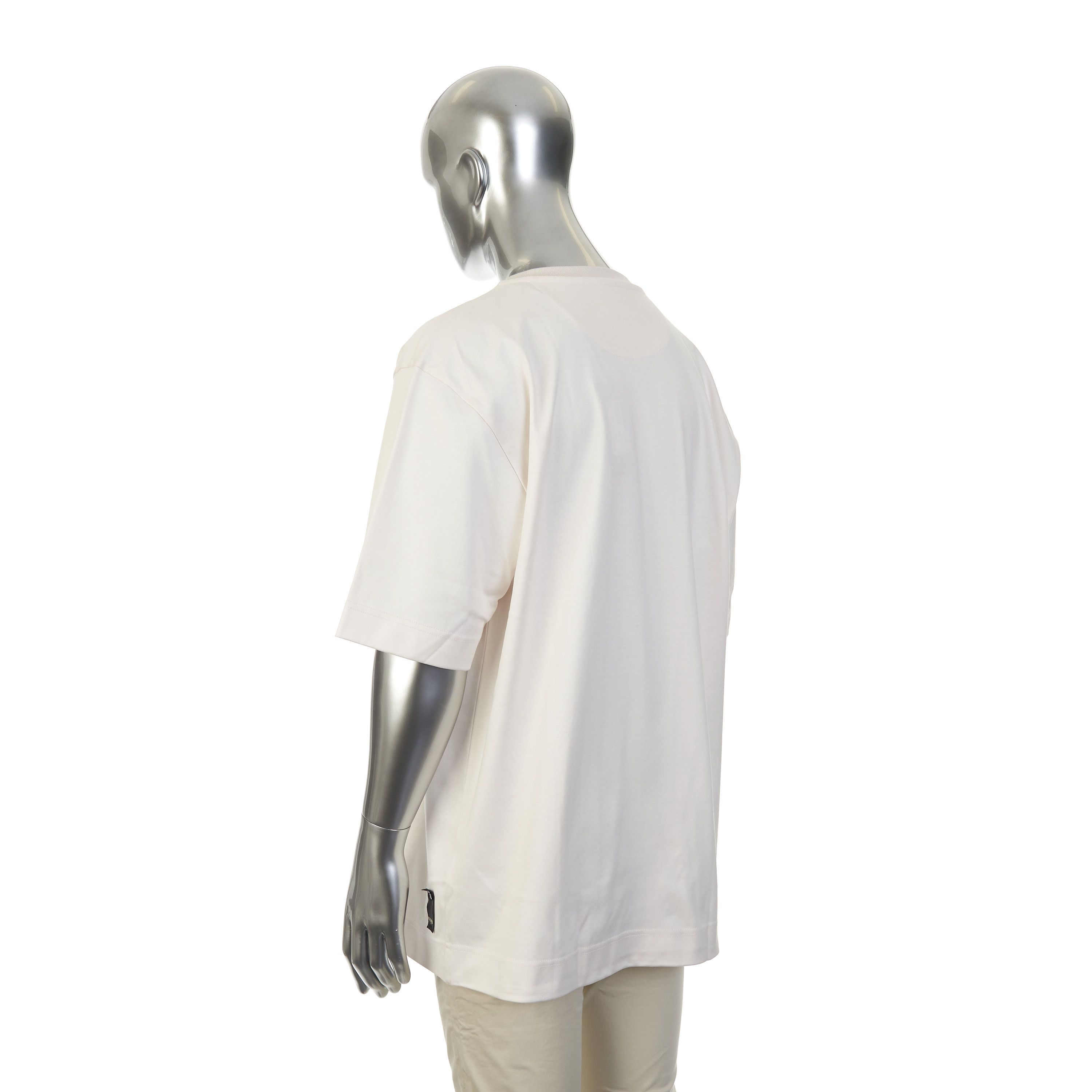 Fendi T-Shirt In Offwhite Cotton With Fendi Motif Embroidery Size US XXL / EU 58 / 5 - 5 Thumbnail