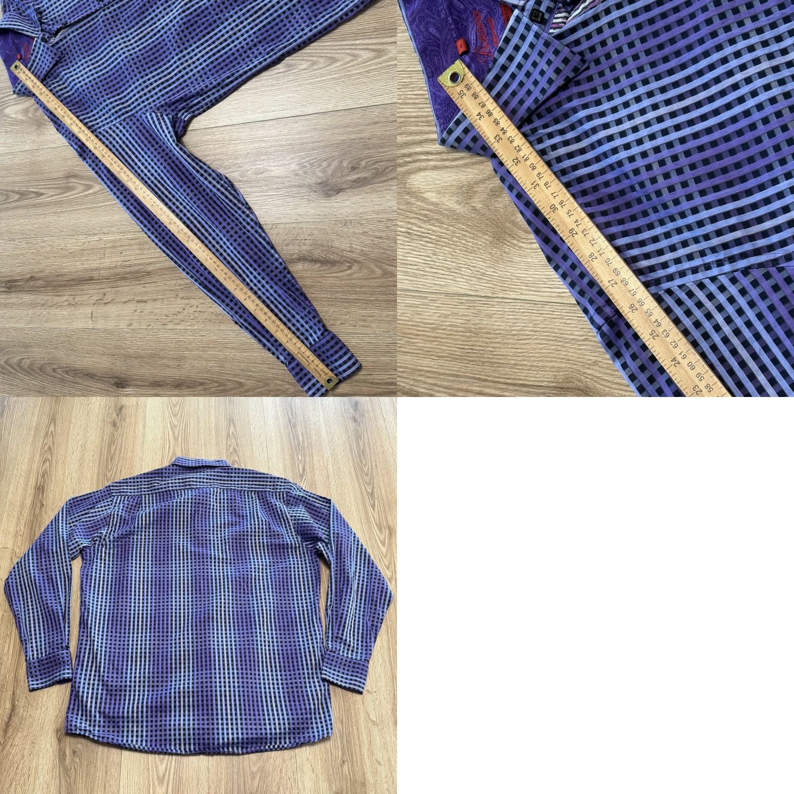 Vintage VINTAGE Lucklana Men’s Shirt Long Sleeve Button Down Sz XL Cotton Purple Check 80s Retro Mens Size US XL / EU 56 / 4 - 8 Thumbnail