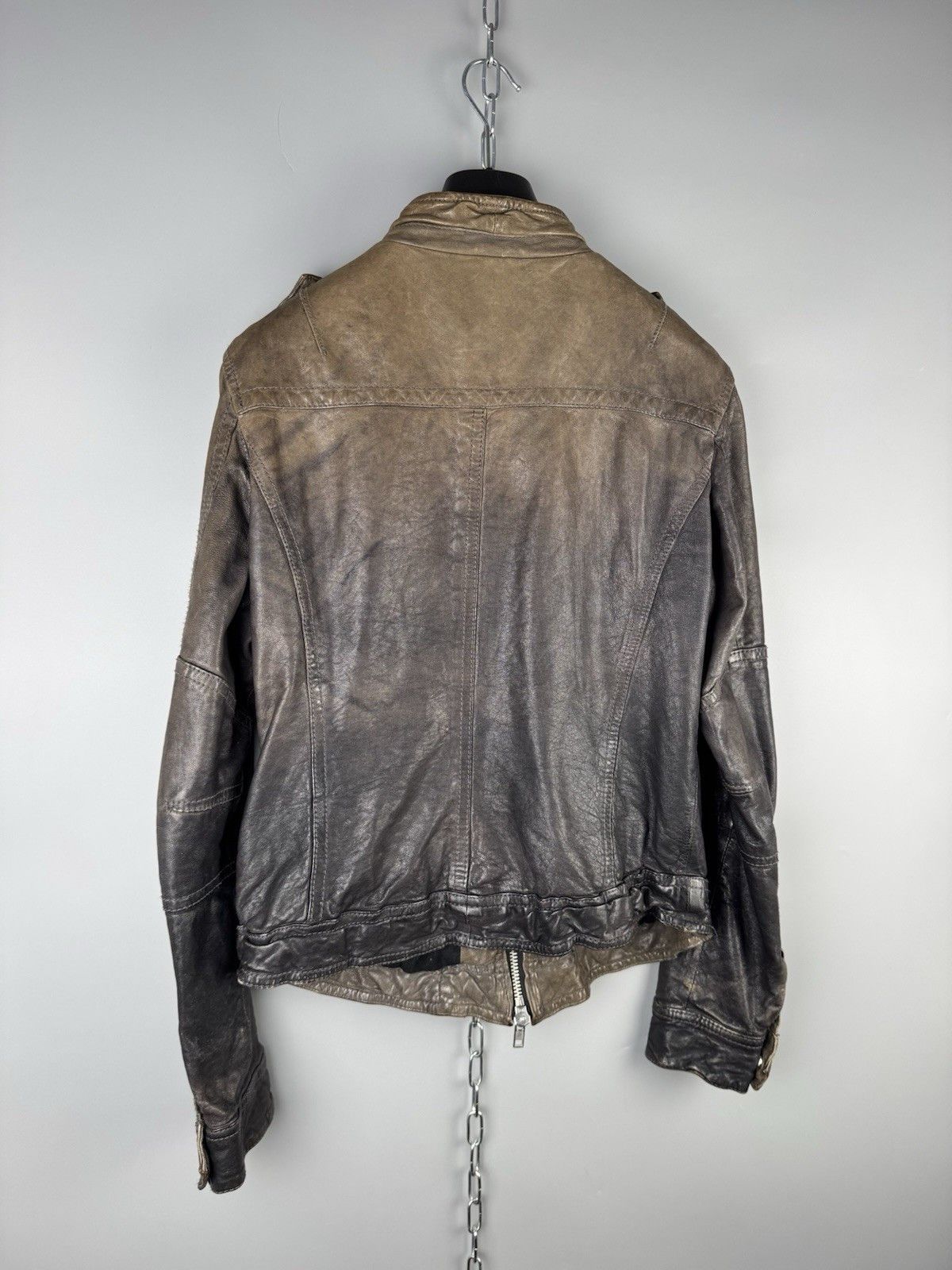 Allsaints AllSaints Post Commander Leather Biker Jacket Brown Womens Size M / US 6-8 / IT 42-44 - 11 Thumbnail