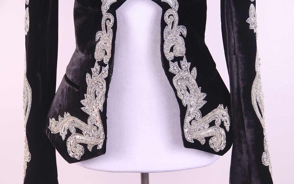 Balmain Crystal And Beading Embellishment Jacket Blazer in Black, Women's (Size Xs) — image 4 of 6