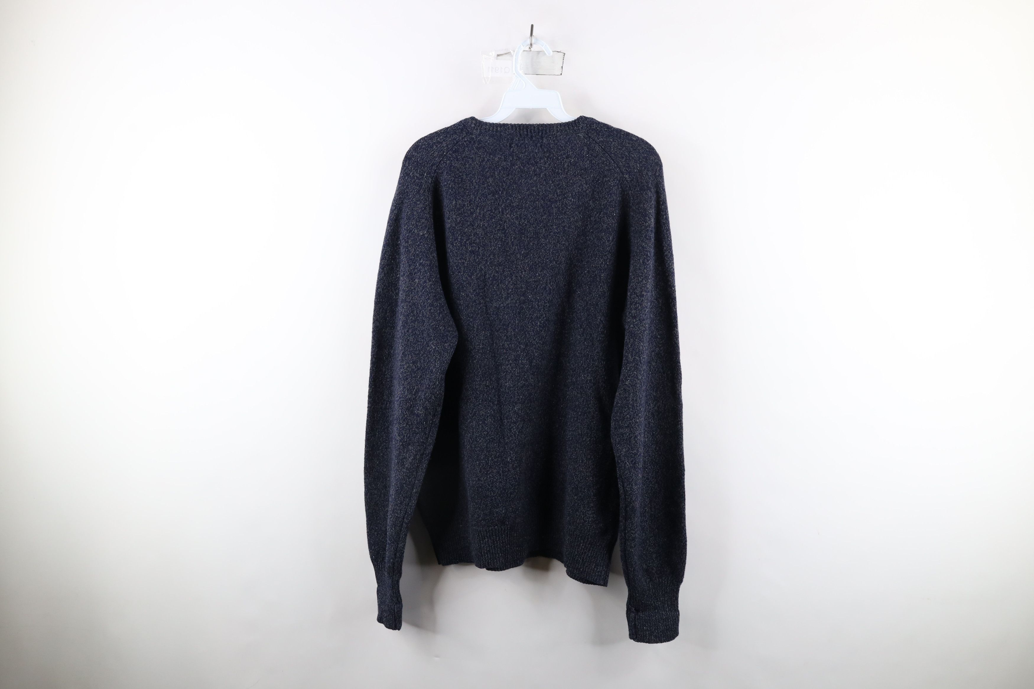 Vintage Vintage 70s Streetwear Lambswool Knit V-Neck Sweater Blue Size US L / EU 52-54 / 3 - 6 Thumbnail
