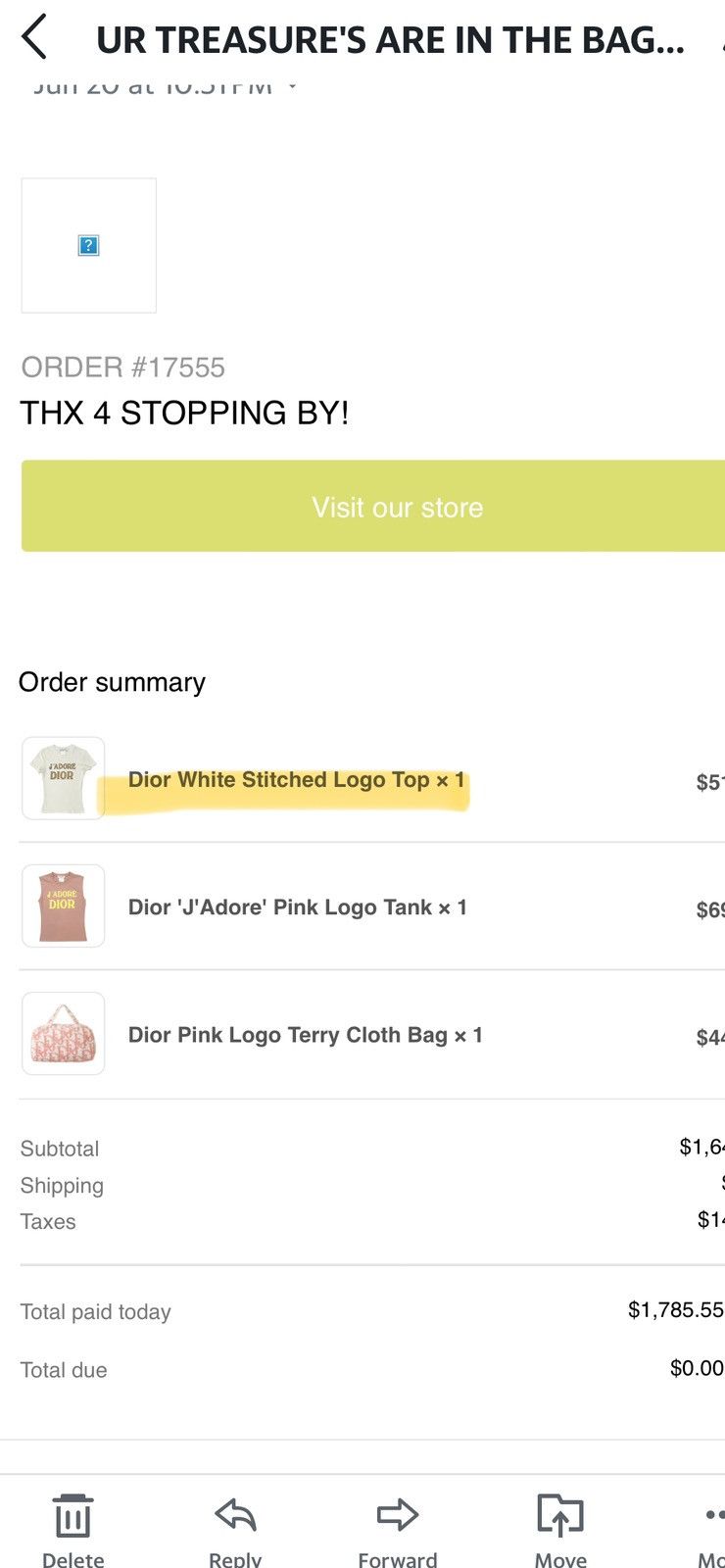 Dior × Vintage VINTAGE DIOR WHITE STITCHED LOGO TOP Size S / US 4 / IT 40 - 3 Thumbnail