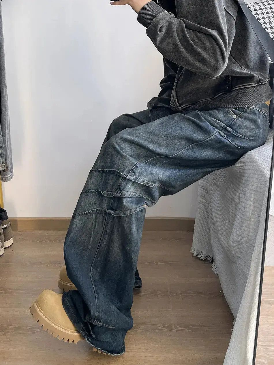 Japanese Brand Retro loose curved knife wide leg jeans Size US 32 / EU 48 - 5 Thumbnail