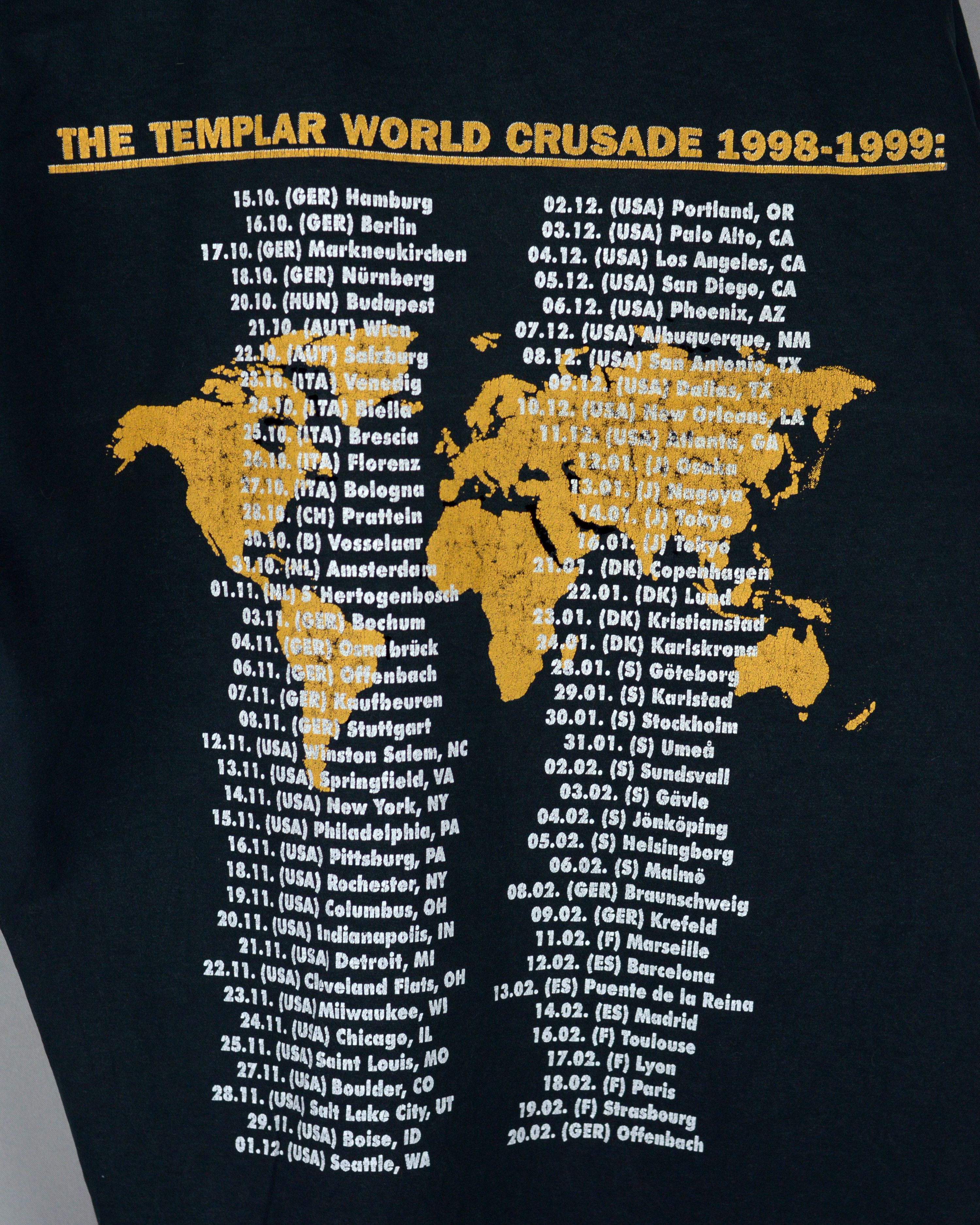 Vintage Vintage Hammerfall Templar World Crusade 1998 tour t shirt Size US XL / EU 56 / 4 - 5 Thumbnail