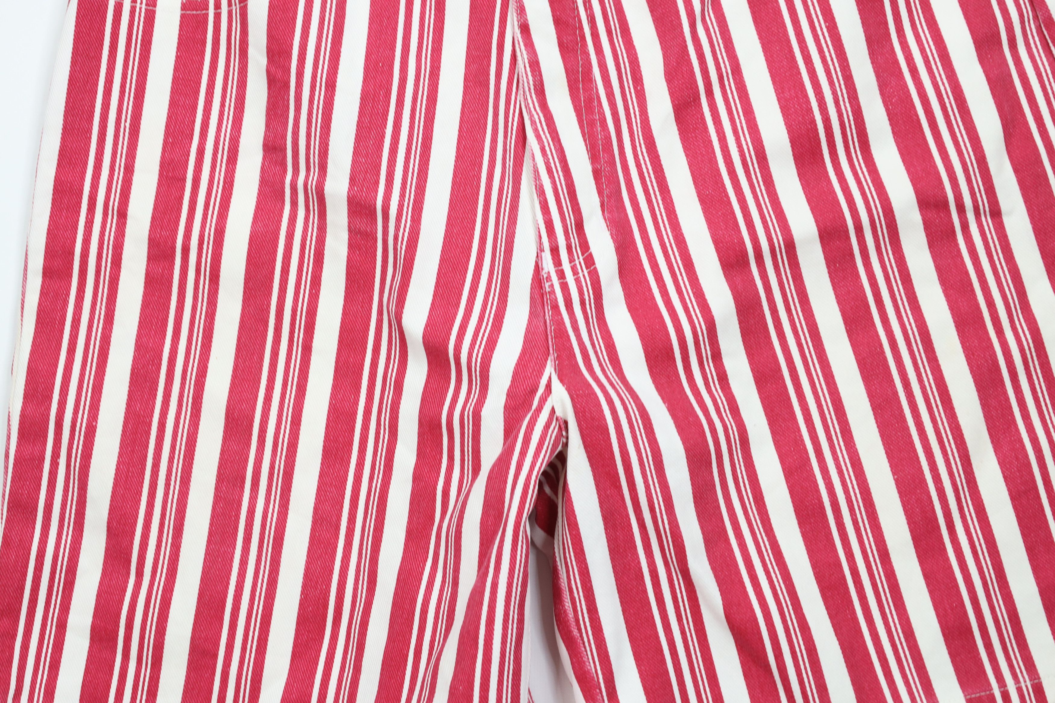 Vintage Vintage 90s Streetwear Candy Cane Striped Denim Jean Shorts Size 34" / US 12 / IT 48 - 3 Thumbnail