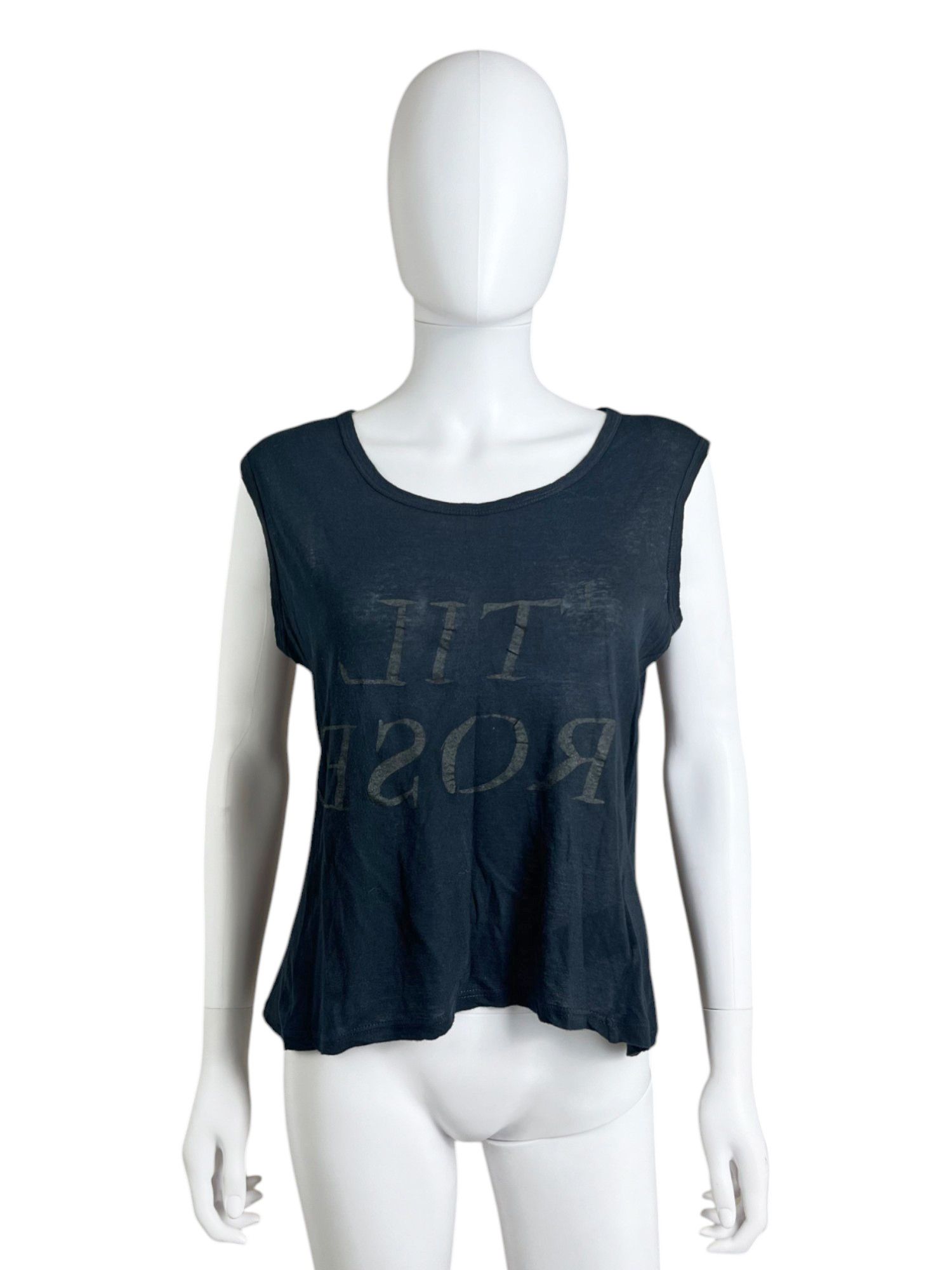 Ann Demeulemeester S/S 2004 Black "TIL ROSES" Tank Top Size M / US 6-8 / IT 42-44 - 1 Thumbnail
