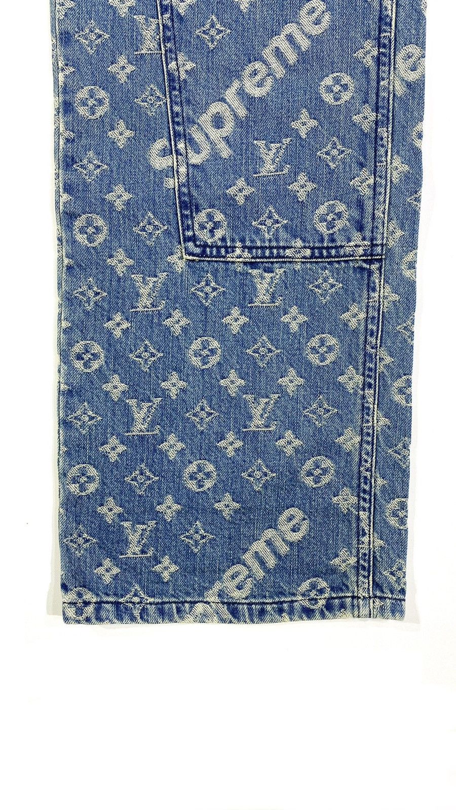 Louis Vuitton × Supreme Louis Vuitton X SUPREME 1 OF 1 Sample Carpenter Denim Jeans Size US 30 / EU 46 - 11 Thumbnail