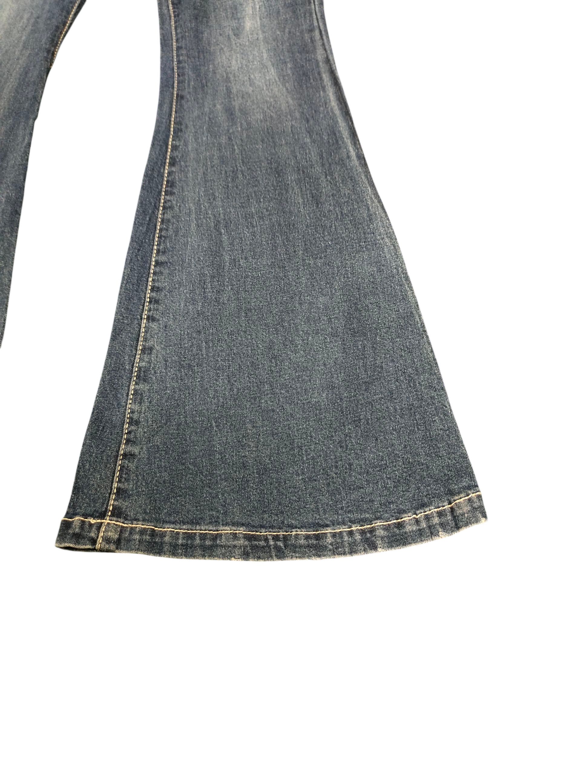 If Six Was Nine Flare Jeans Gorge Distress Denim Bootcut Low Rise Size US 26 / EU 42 - 5 Thumbnail