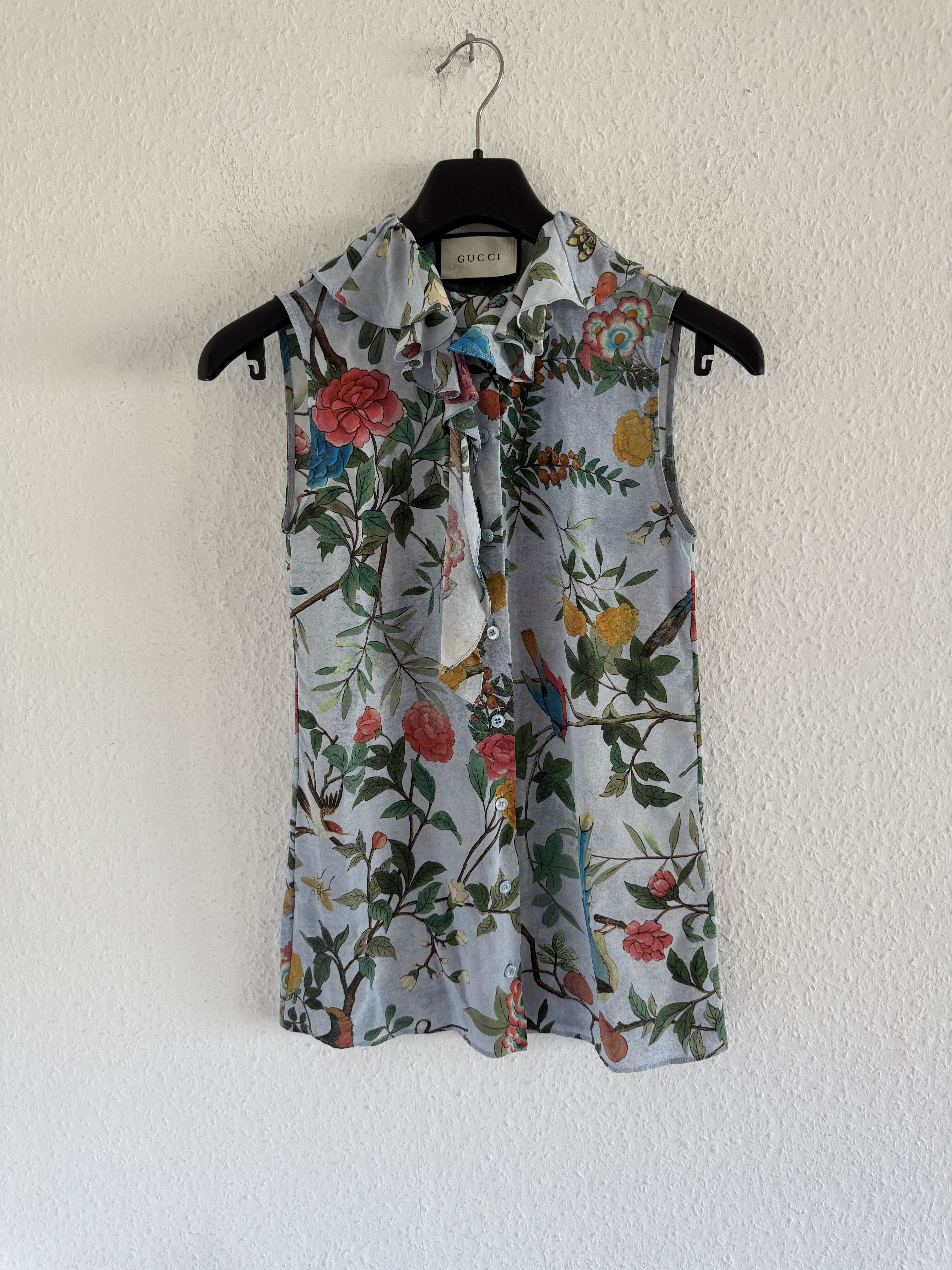 Gucci SAMPLE Floral Ruffle Silk Top Size S / US 4 / IT 40 - 7 Thumbnail