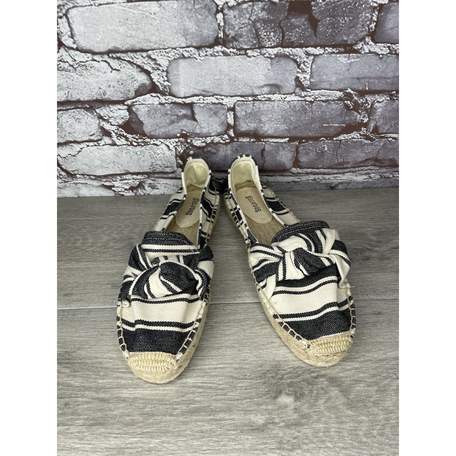 Soludos Soludos Striped Espadrille Bow Blue Cream Nautical Shoes Wom Size US 9 / IT 39 - 12 Thumbnail