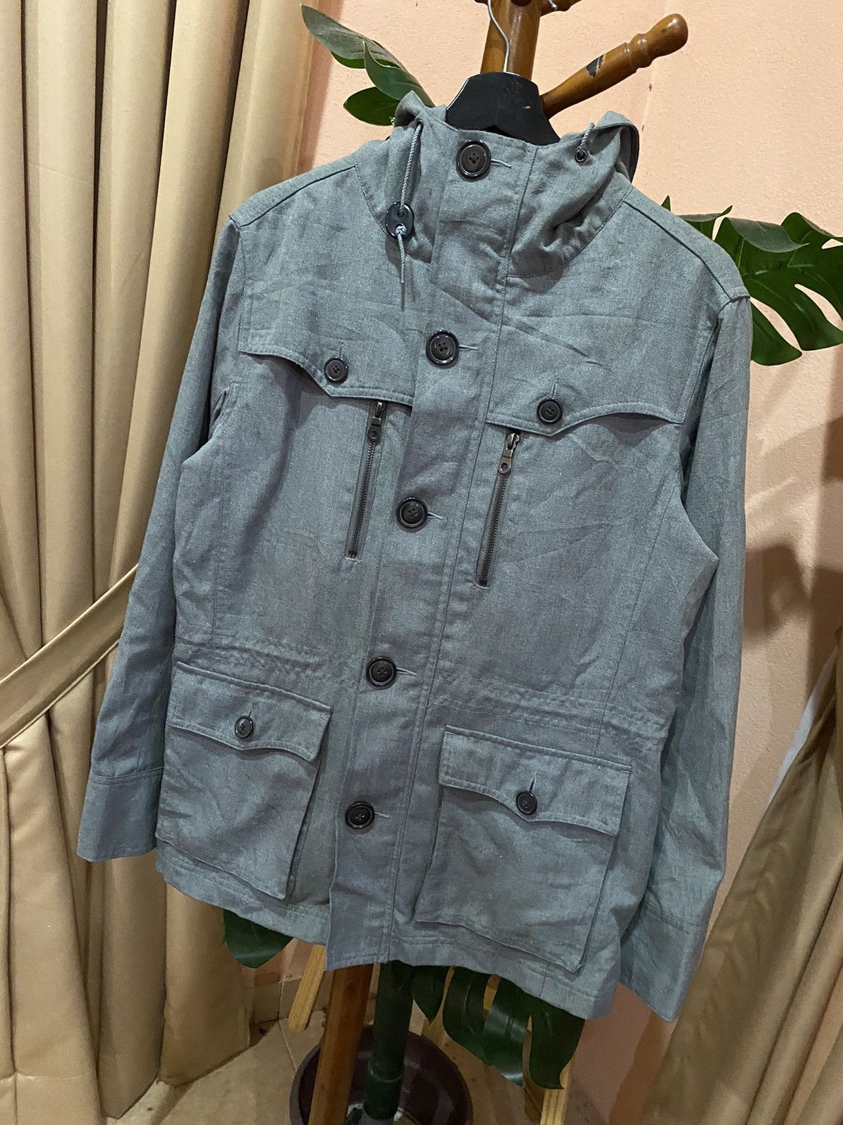 Japanese Brand Otarie Designed Wear Grey Men’s Hooded Jacket - Modern Size US M / EU 48-50 / 2 - 2 Thumbnail