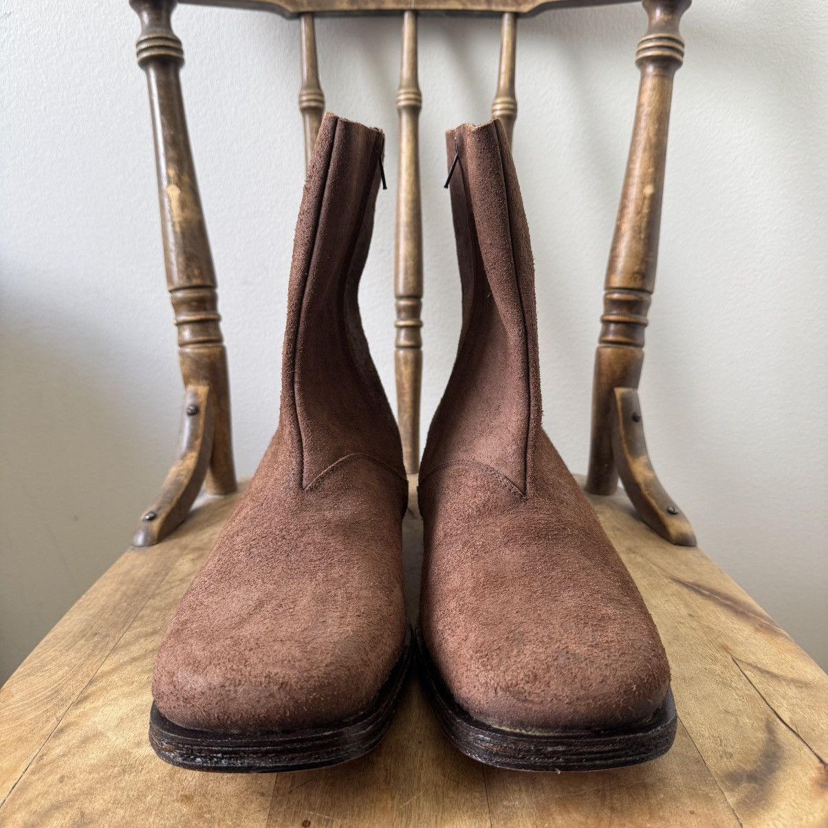 Maison Margiela AW2003 Martin Margiela Brown Suede Square Toe Boots Size US 11 / EU 44 - 5 Thumbnail